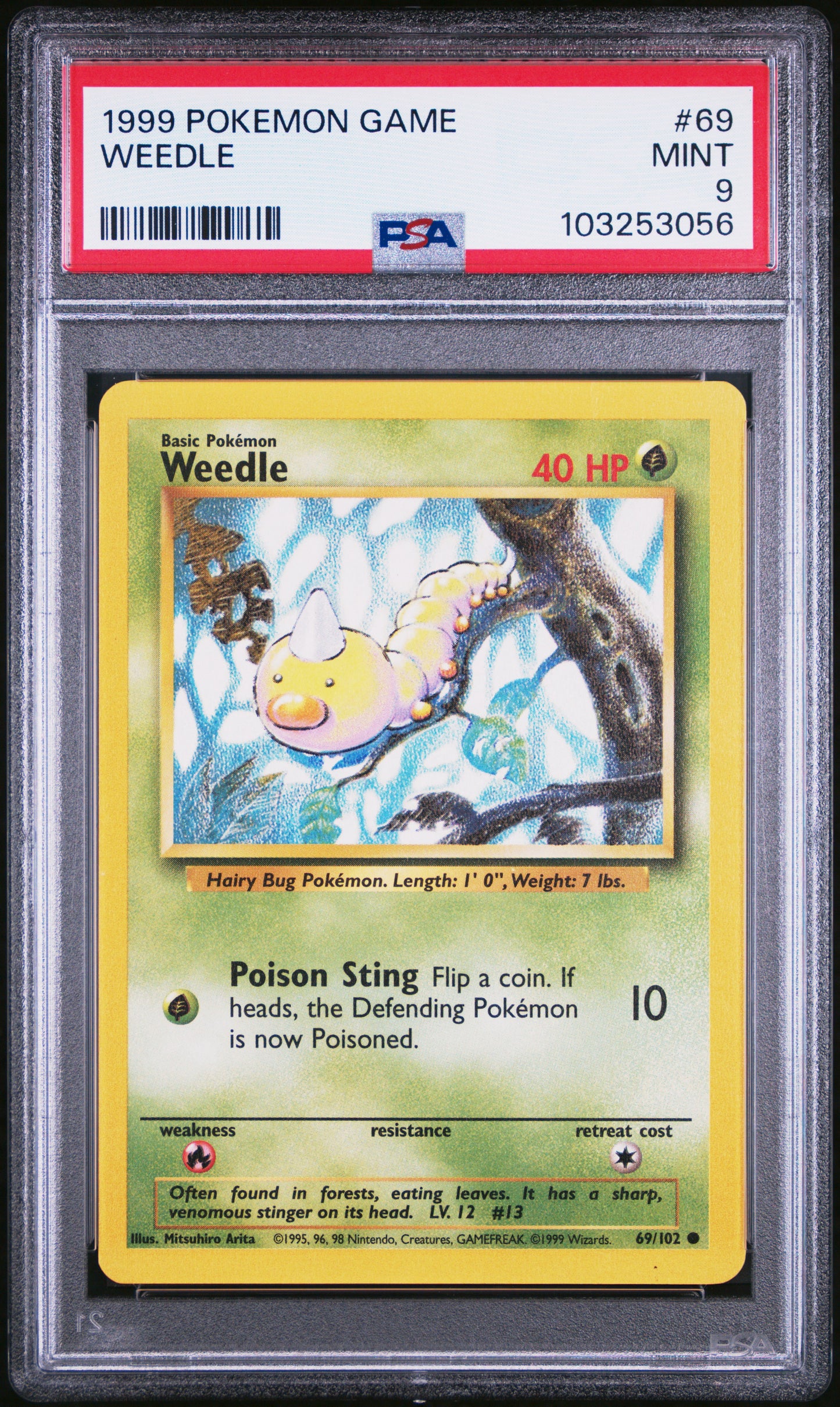 WEEDLE 69/102 Unlimited POKEMON GAME PSA9 MINT 9 PSA population 542 <a href=https://www.psacard.com/cert/103253056/psa>https://www.psacard.com/cert/103253056/psa</a>