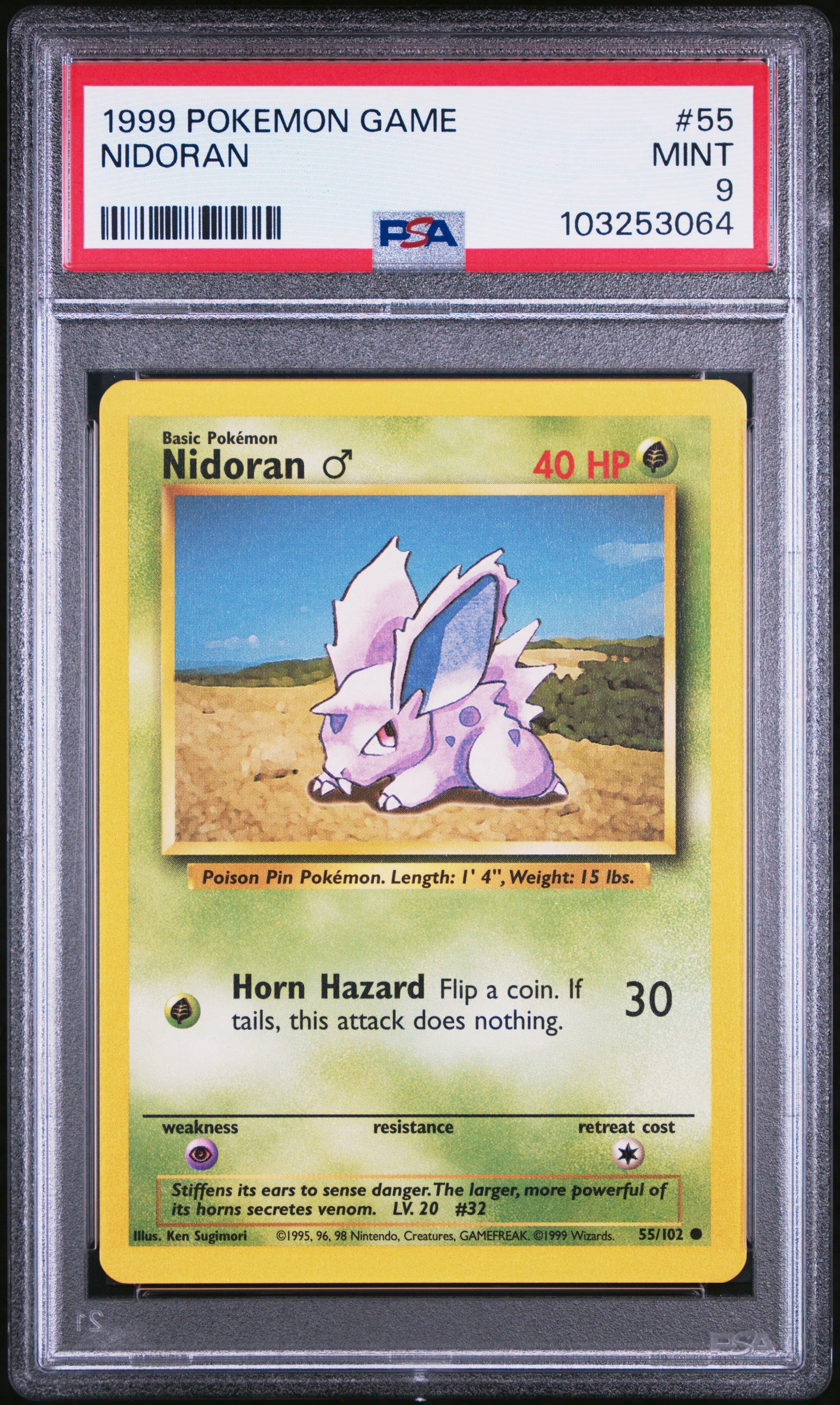NIDORAN 55/102 Unlimited POKEMON GAME PSA9 MINT 9 PSA population 560 <a href=https://www.psacard.com/cert/103253064/psa>https://www.psacard.com/cert/103253064/psa</a>