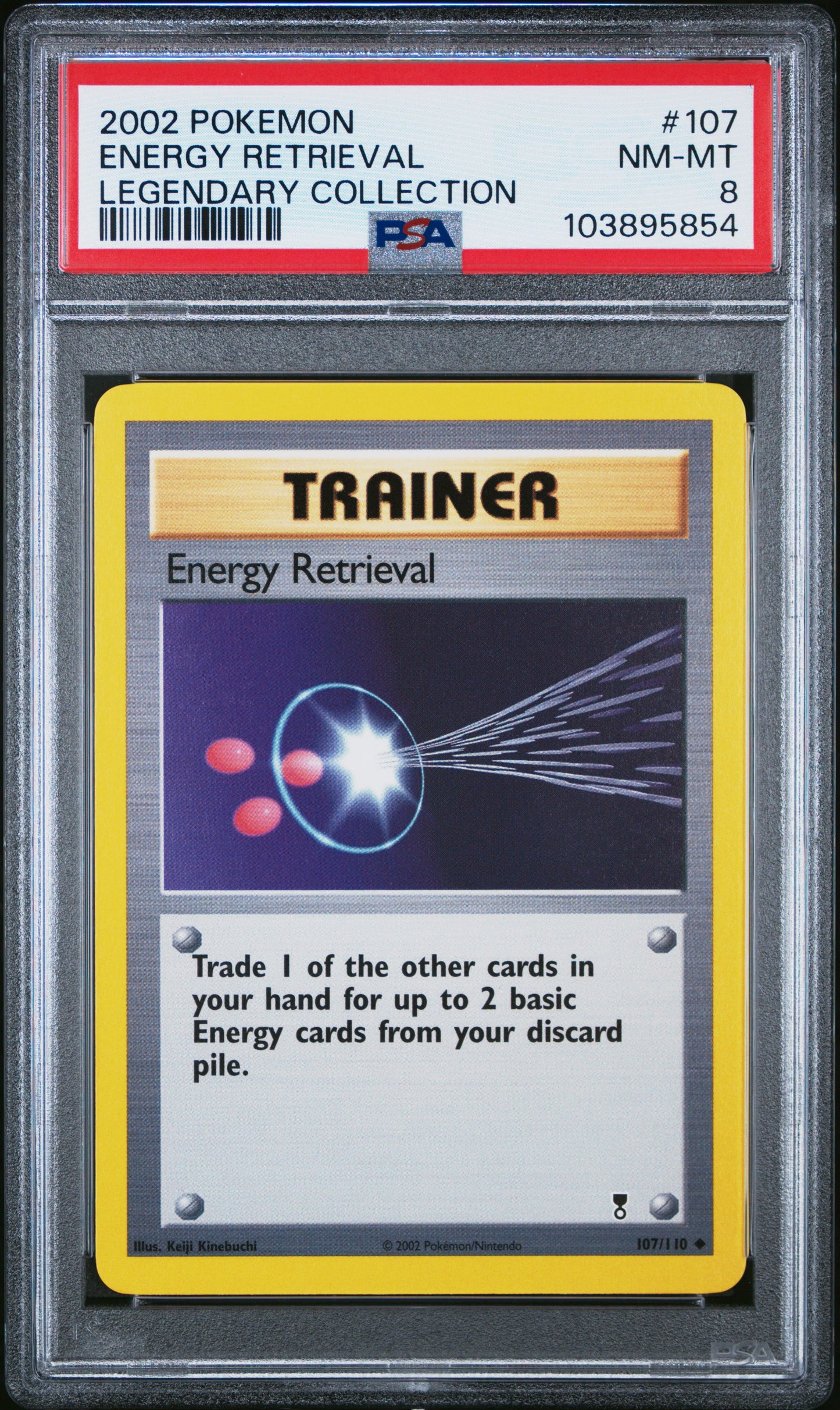 ENERGY RETRIEVAL 107/110 Common POKEMON LEGENDARY COLLECTION LEGENDARY COLLECTION PSA8 NM-MT 8 PSA population 7 <a href=https://www.psacard.com/cert/103895854/psa>https://www.psacard.com/cert/103895854/psa</a>