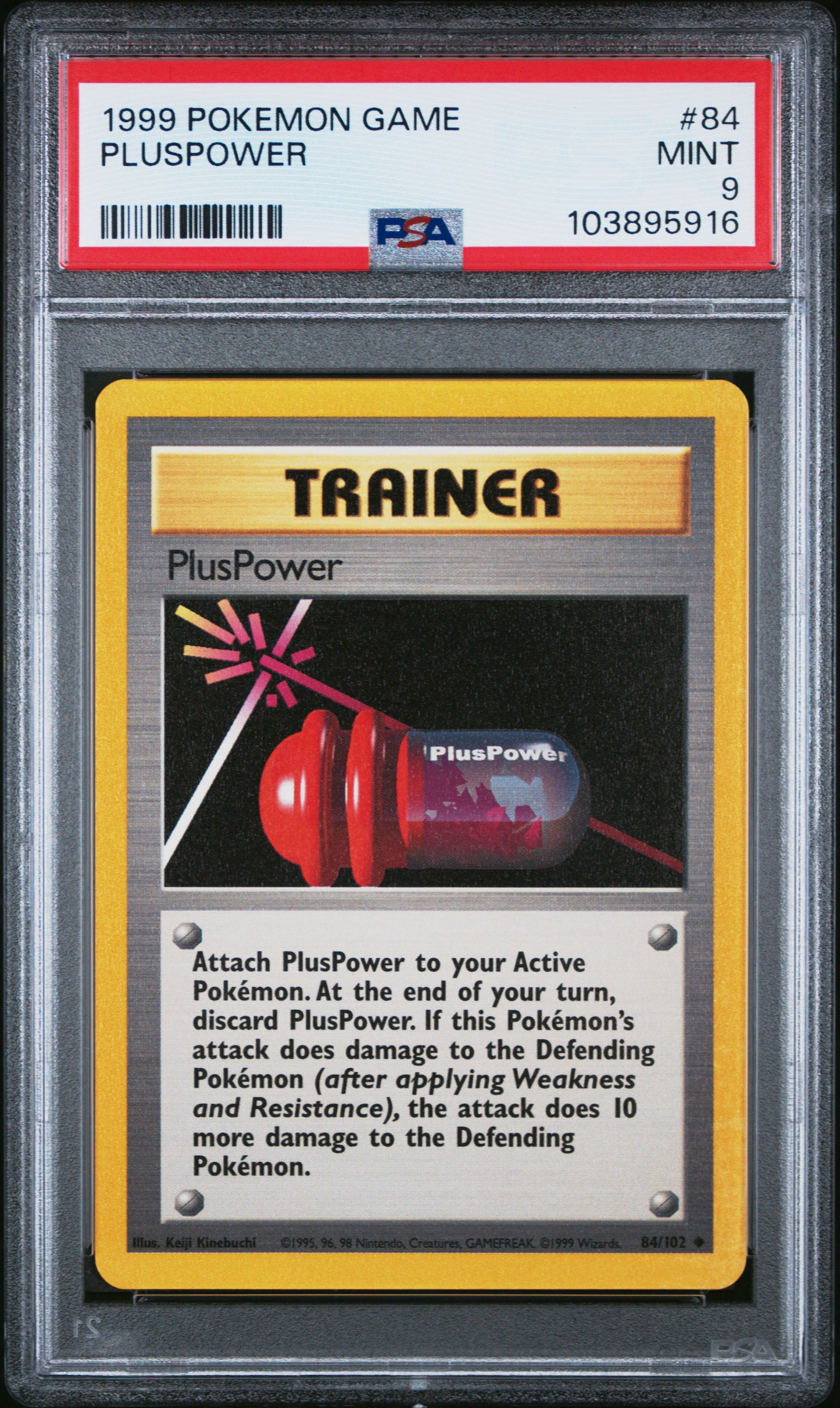 PLUSPOWER 84/102 Unlimited POKEMON GAME PSA9 MINT 9 PSA population 257 <a href=https://www.psacard.com/cert/103895916/psa>https://www.psacard.com/cert/103895916/psa</a>