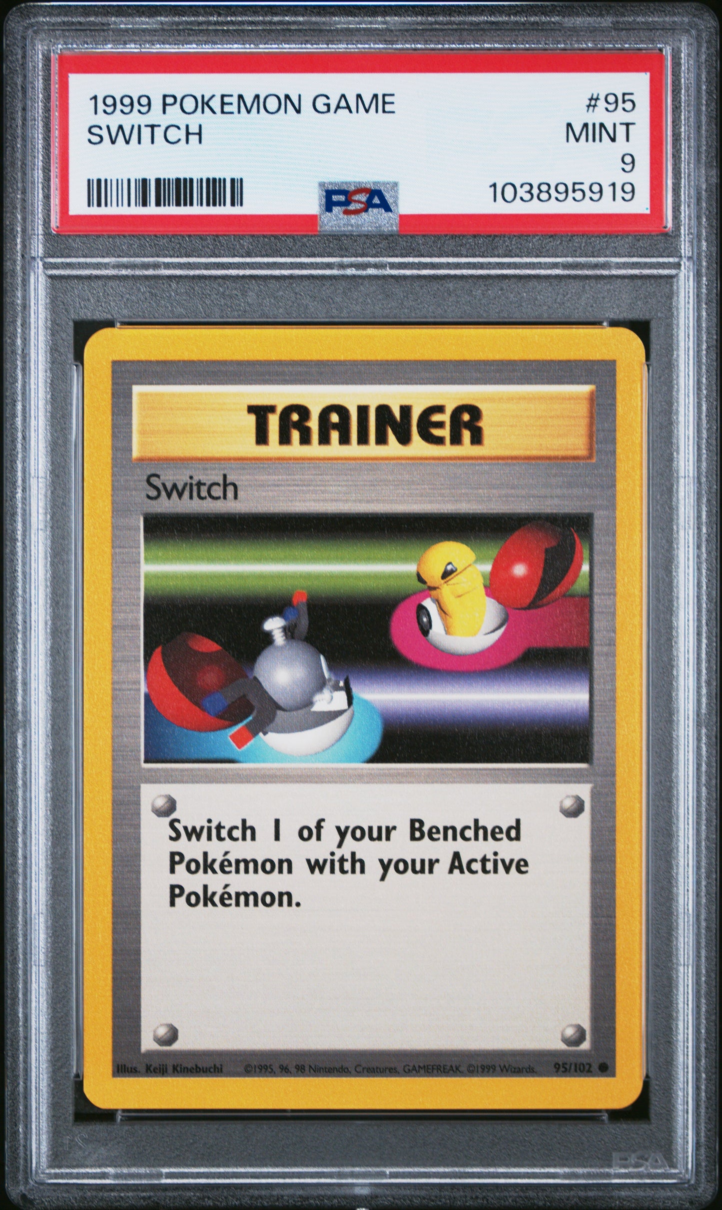 SWITCH 95/102 Unlimited POKEMON GAME PSA9 MINT 9 PSA population 415 <a href=https://www.psacard.com/cert/103895919/psa>https://www.psacard.com/cert/103895919/psa</a>