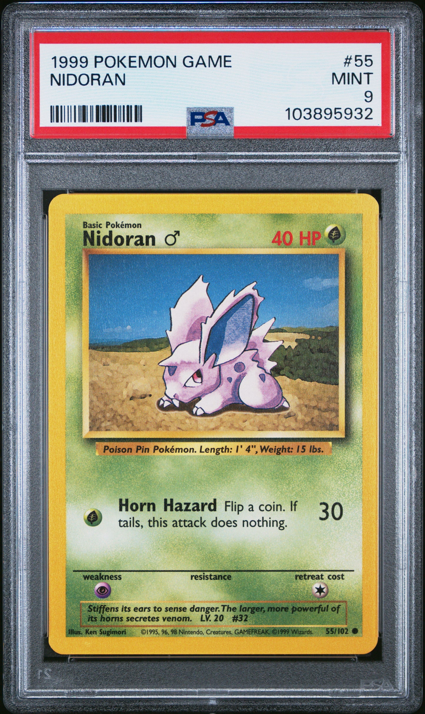 NIDORAN 55/102 Unlimited POKEMON GAME PSA9 MINT 9 PSA population 560 <a href=https://www.psacard.com/cert/103895932/psa>https://www.psacard.com/cert/103895932/psa</a>