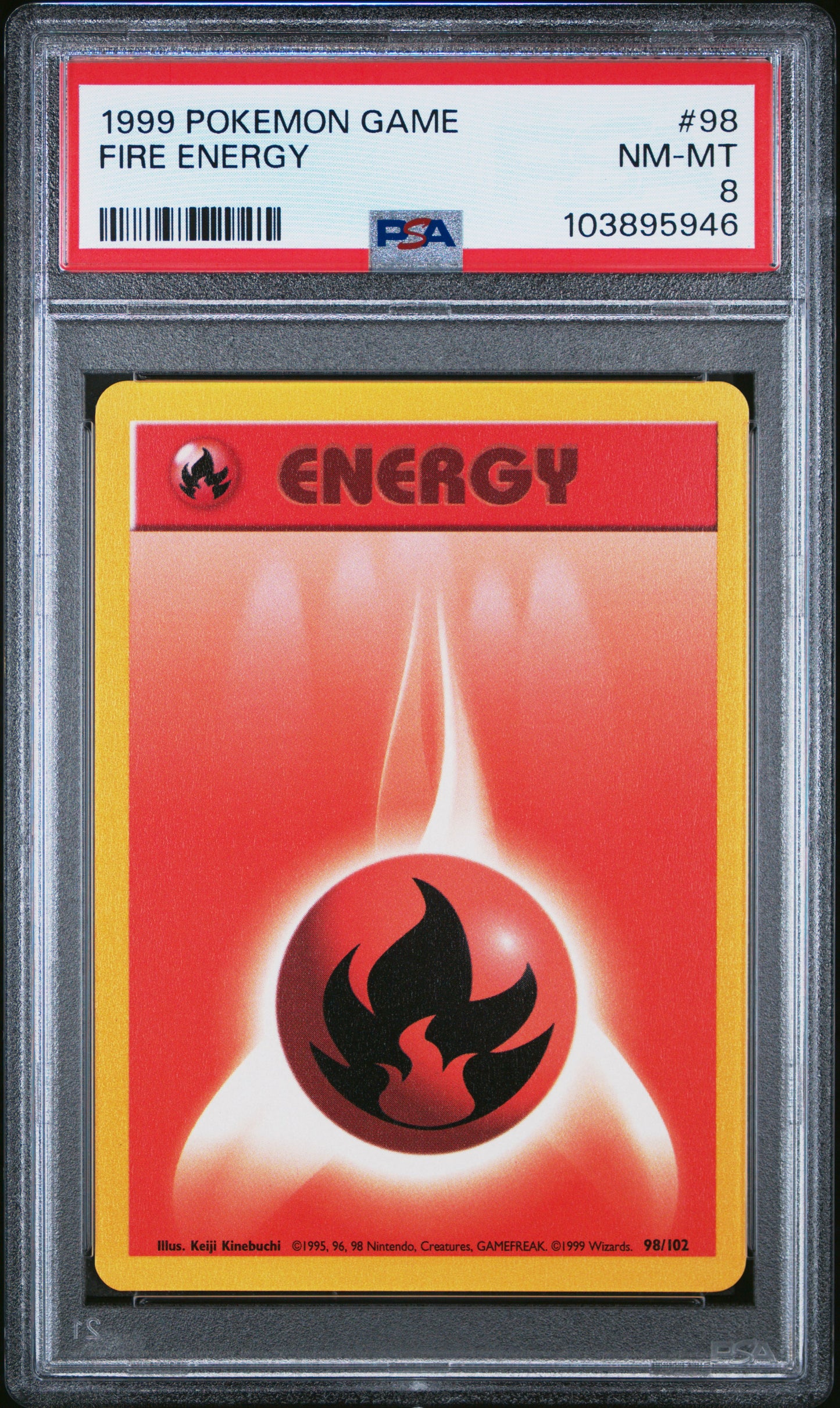 FIRE ENERGY 98/102 Unlimited POKEMON GAME PSA8 NM-MT 8 PSA population 216 <a href=https://www.psacard.com/cert/103895946/psa>https://www.psacard.com/cert/103895946/psa</a>