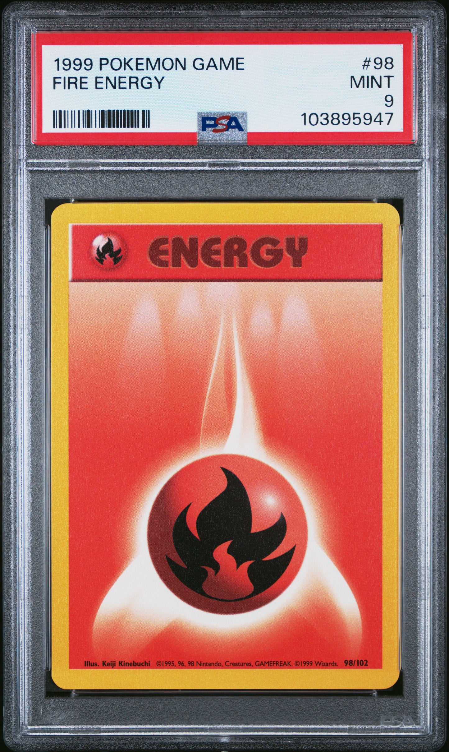FIRE ENERGY 98/102 Unlimited POKEMON GAME PSA9 MINT 9 PSA population 486 <a href=https://www.psacard.com/cert/103895947/psa>https://www.psacard.com/cert/103895947/psa</a>