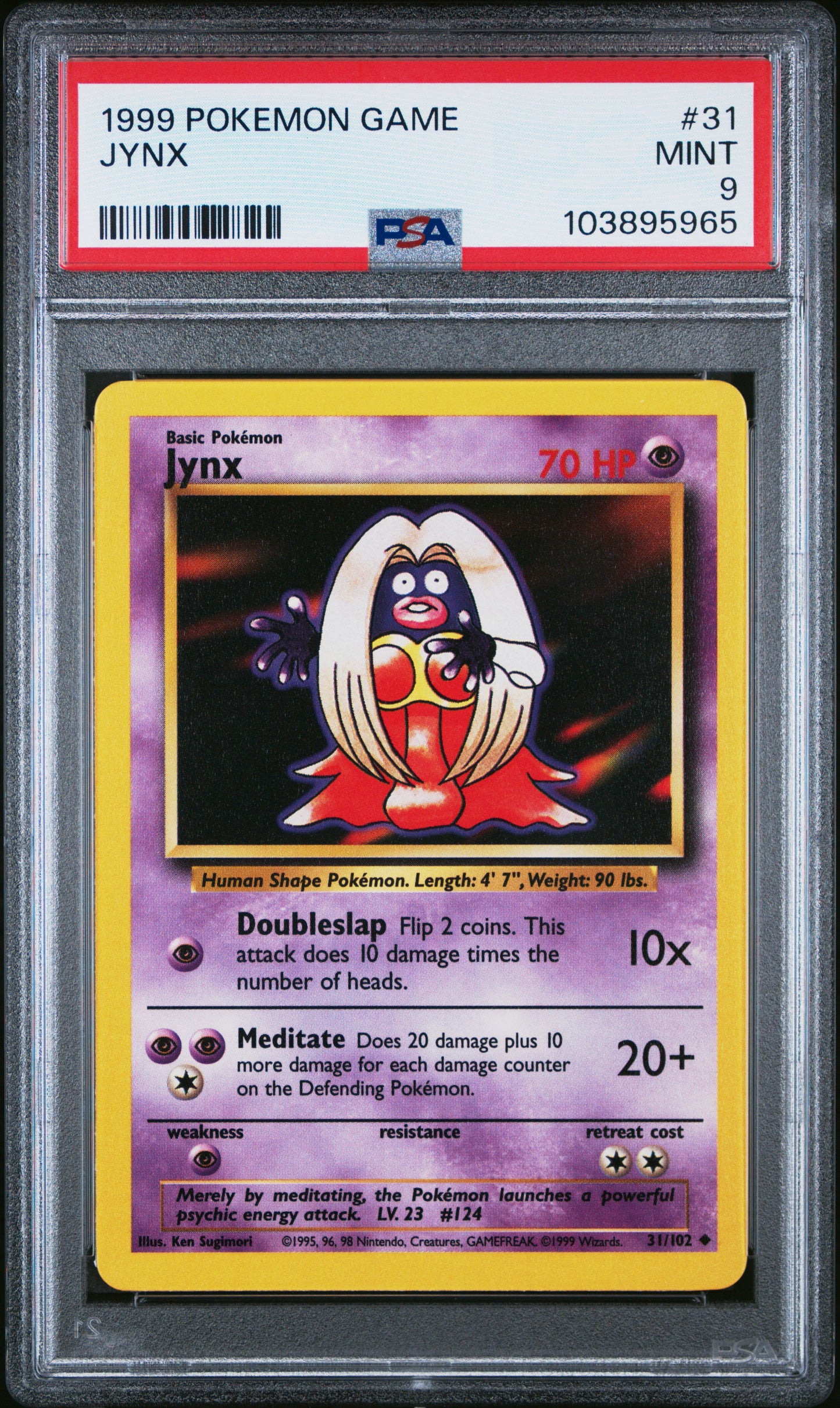 JYNX 31/102 Unlimited POKEMON GAME PSA9 MINT 9 PSA population 567 <a href=https://www.psacard.com/cert/103895965/psa>https://www.psacard.com/cert/103895965/psa</a>