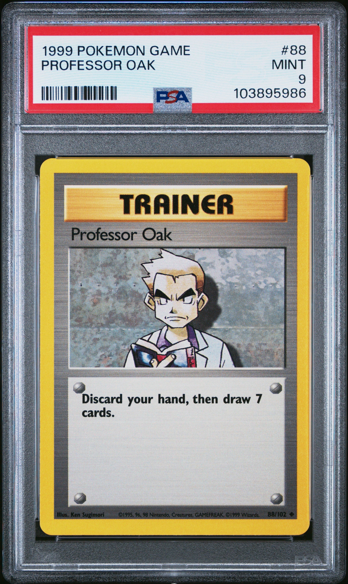 PROFESSOR OAK 88/102 Unlimited POKEMON GAME PSA9 MINT 9 PSA population 400 <a href=https://www.psacard.com/cert/103895986/psa>https://www.psacard.com/cert/103895986/psa</a>