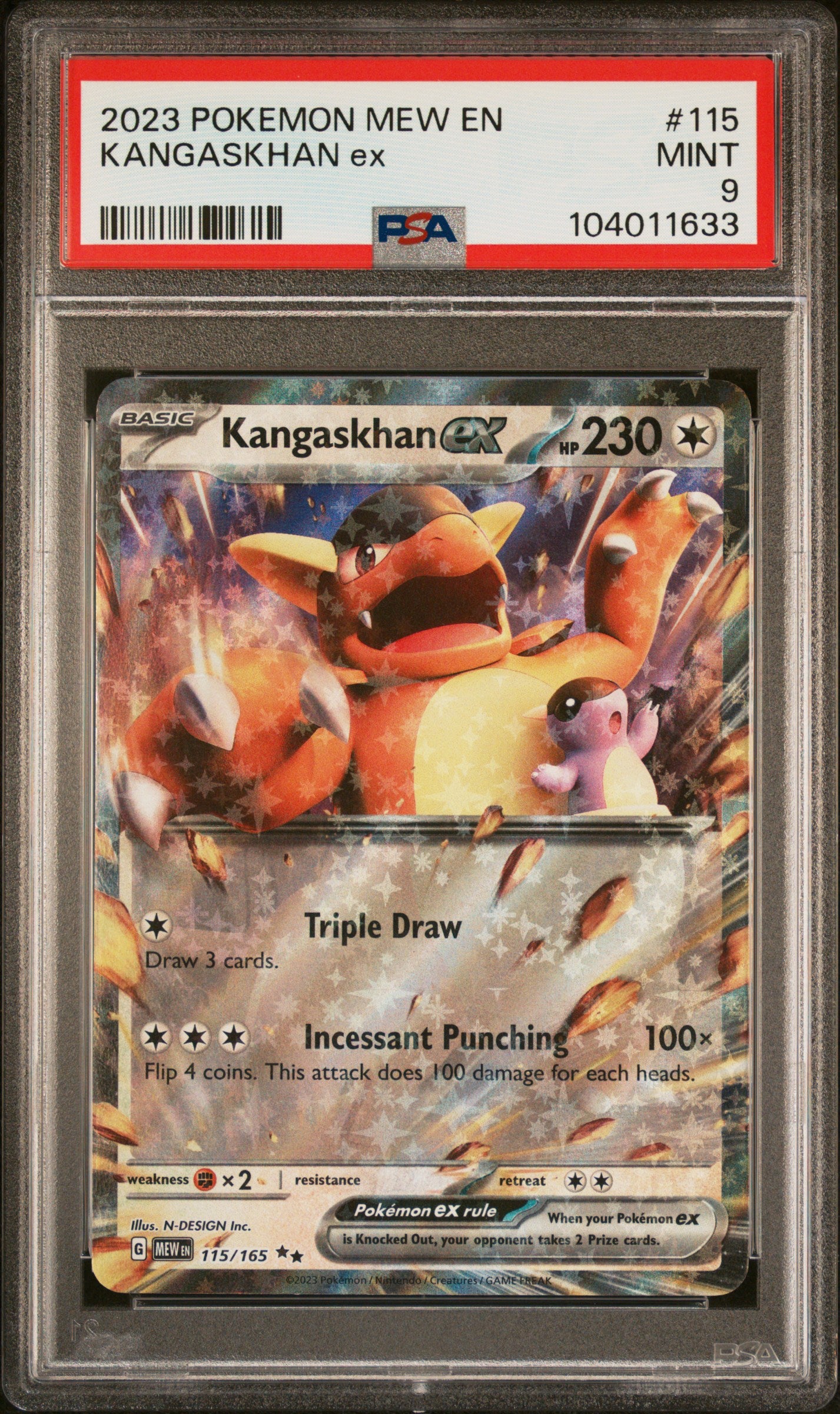 KANGASKHAN EX 115/165 Common POKEMON MEW EN-151 PSA9 MINT 9 PSA population 154 <a href=https://www.psacard.com/cert/104011633/psa>https://www.psacard.com/cert/104011633/psa</a>