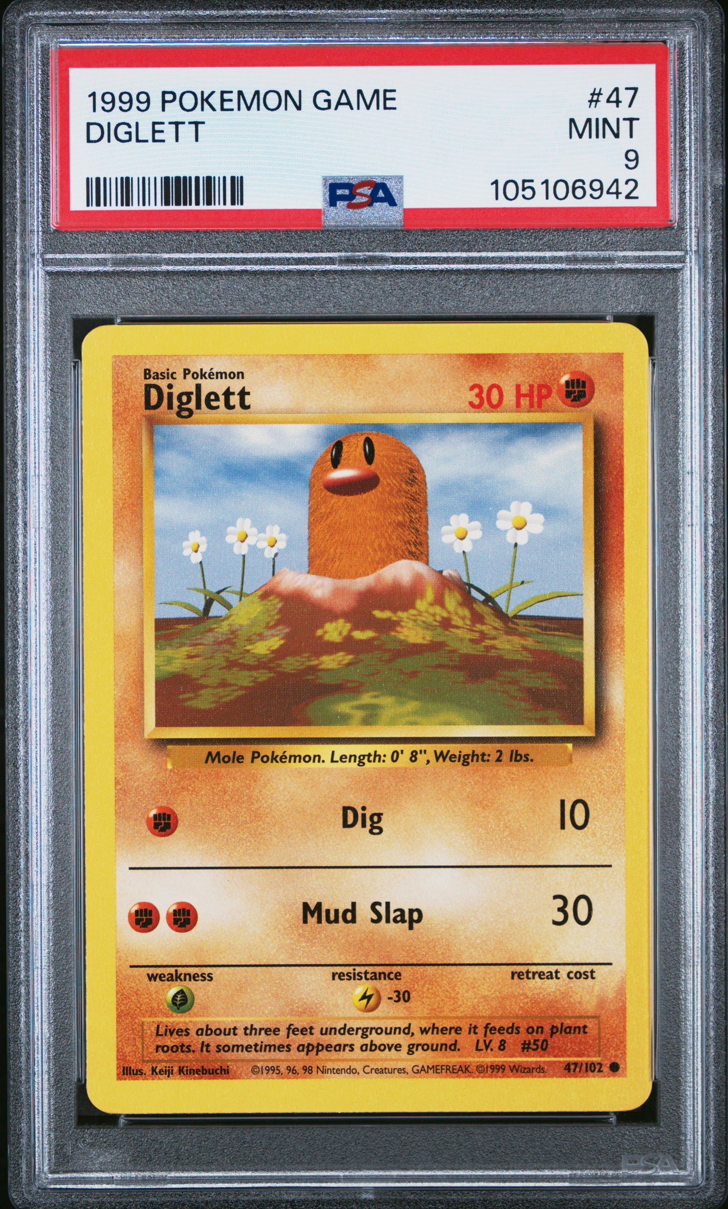 DIGLETT 47/102 Unlimited POKEMON GAME PSA9 MINT 9 PSA population 696 <a href=https://www.psacard.com/cert/105106942/psa>https://www.psacard.com/cert/105106942/psa</a>