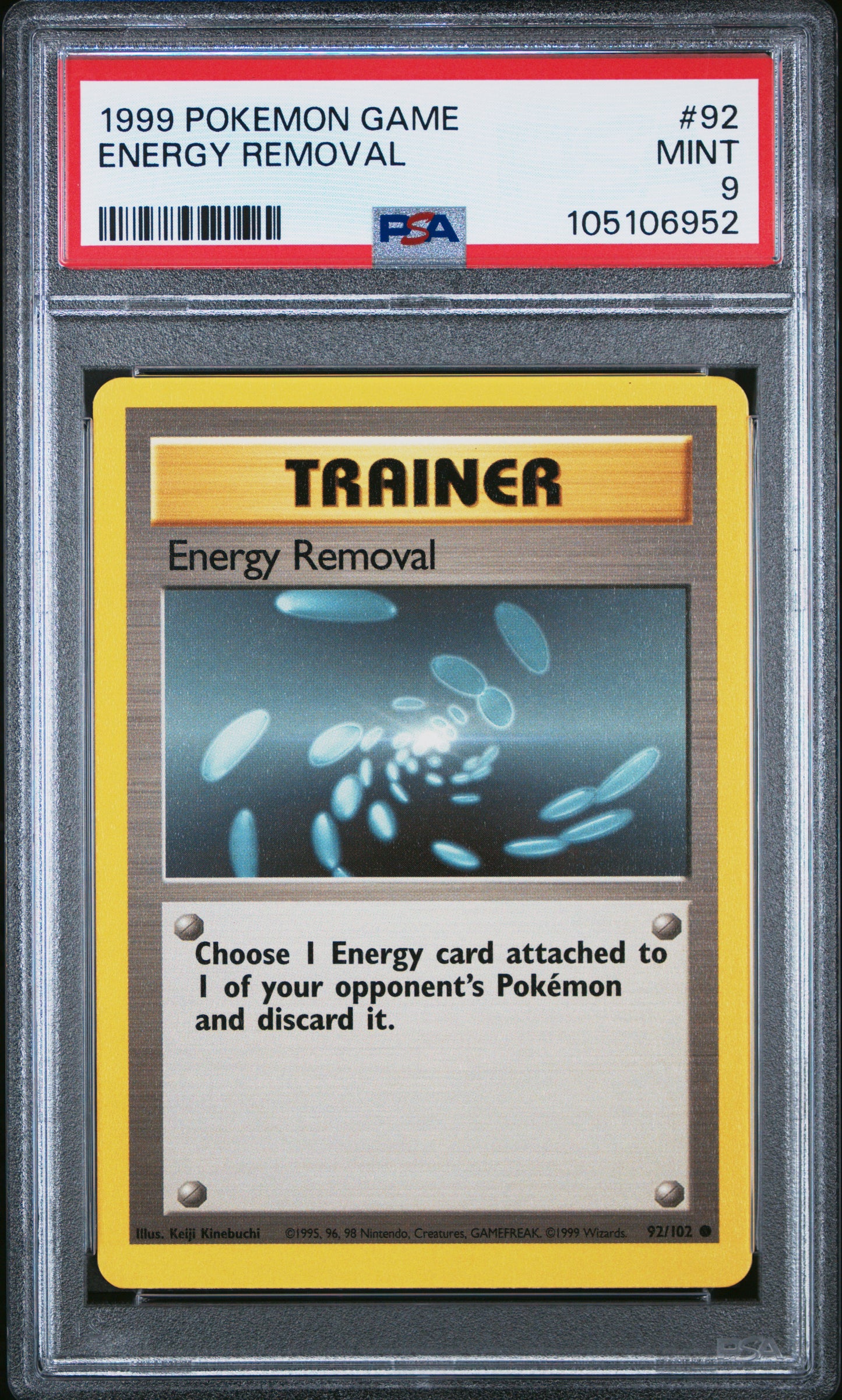 ENERGY REMOVAL 92/102 Unlimited POKEMON GAME PSA9 MINT 9 PSA population 321 <a href=https://www.psacard.com/cert/105106952/psa>https://www.psacard.com/cert/105106952/psa</a>