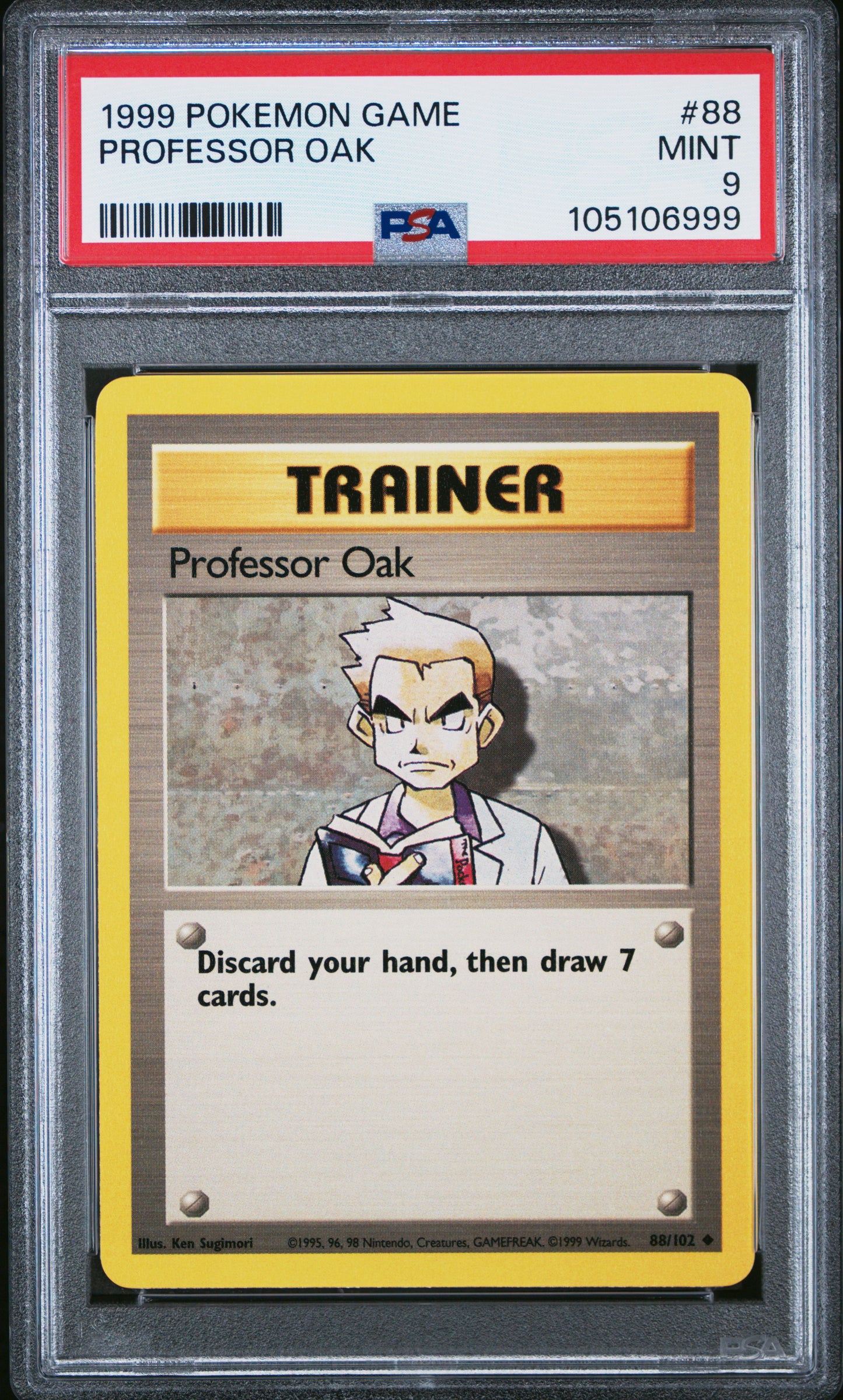PROFESSOR OAK 88/102 Unlimited POKEMON GAME PSA9 MINT 9 PSA population 400 <a href=https://www.psacard.com/cert/105106999/psa>https://www.psacard.com/cert/105106999/psa</a>