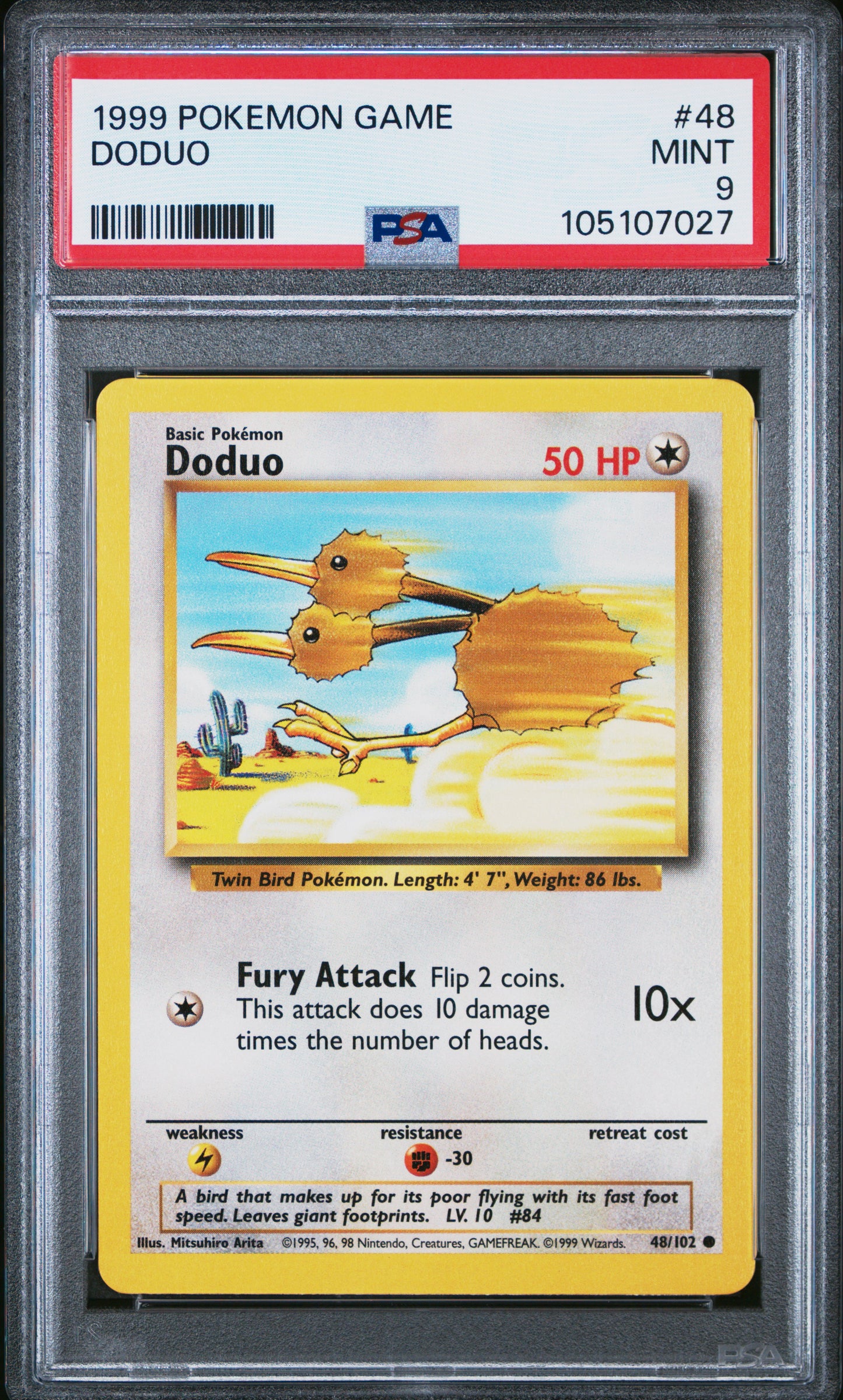 DODUO 48/102 Unlimited POKEMON GAME PSA9 MINT 9 PSA population 433 <a href=https://www.psacard.com/cert/105107027/psa>https://www.psacard.com/cert/105107027/psa</a>