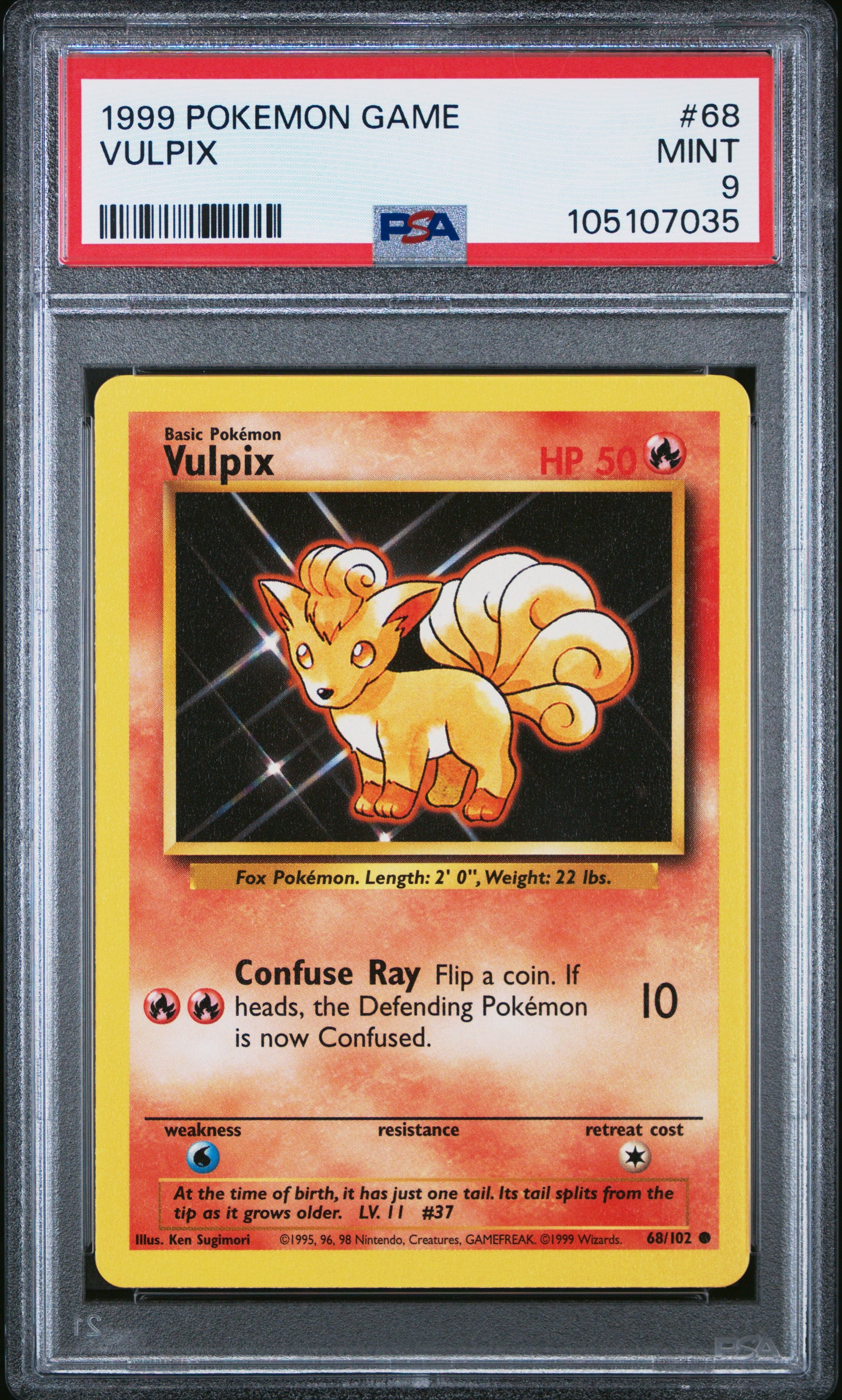 VULPIX 68/102 Unlimited POKEMON GAME PSA9 MINT 9 PSA population 878 <a href=https://www.psacard.com/cert/105107035/psa>https://www.psacard.com/cert/105107035/psa</a>