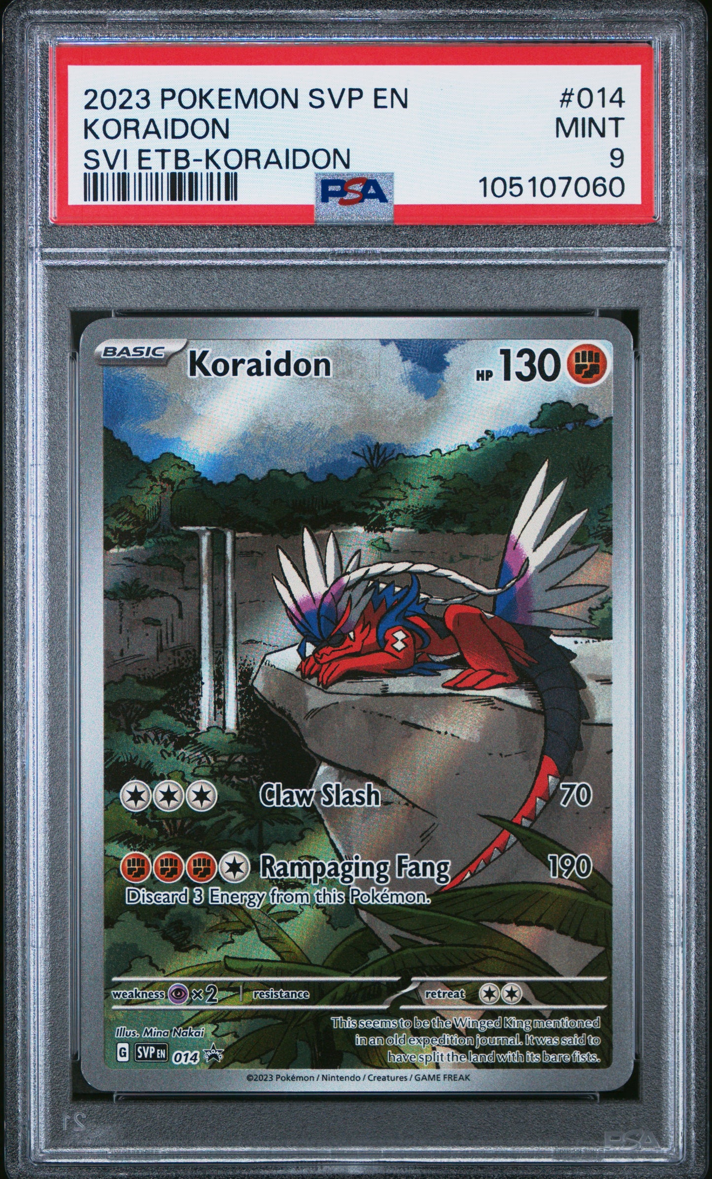 KORAIDON 14/SVP Common POKEMON SVP EN-SV BLACK STAR PROMO SVI ETB-KORAIDON PSA9 MINT 9 PSA population 1214 <a href=https://www.psacard.com/cert/105107060/psa>https://www.psacard.com/cert/105107060/psa</a>
