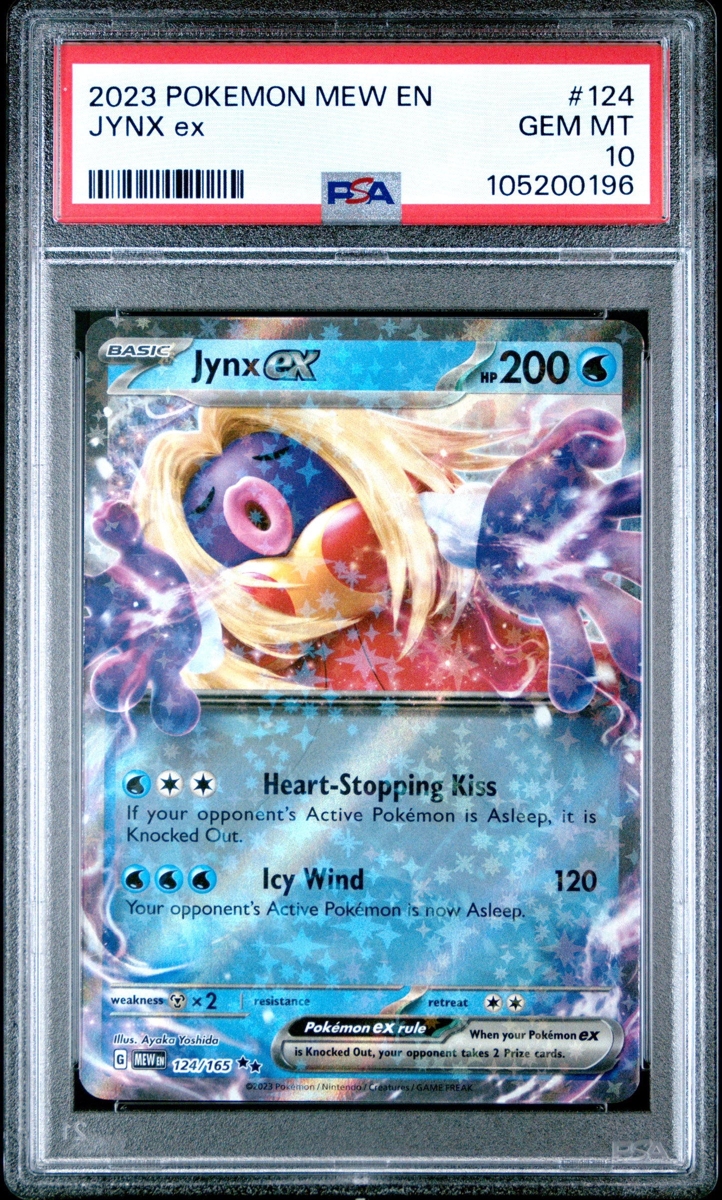 JYNX EX 124/165 Common POKEMON MEW EN-151 PSA10 GEM MT 10 PSA population 103 <a href=https://www.psacard.com/cert/105200196/psa>https://www.psacard.com/cert/105200196/psa</a>