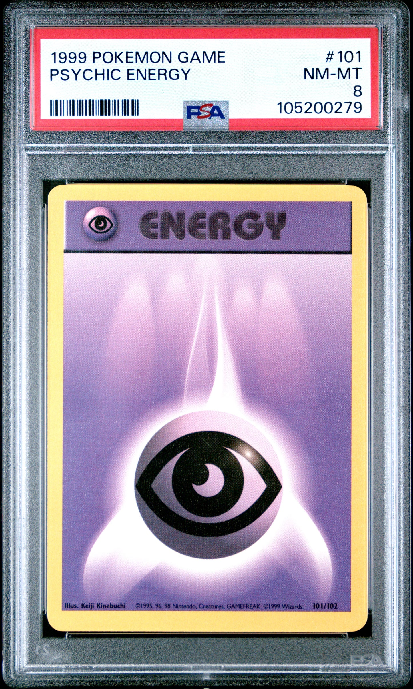PSYCHIC ENERGY 101/102 Unlimited POKEMON GAME PSA8 NM-MT 8 PSA population 195 <a href=https://www.psacard.com/cert/105200279/psa>https://www.psacard.com/cert/105200279/psa</a>
