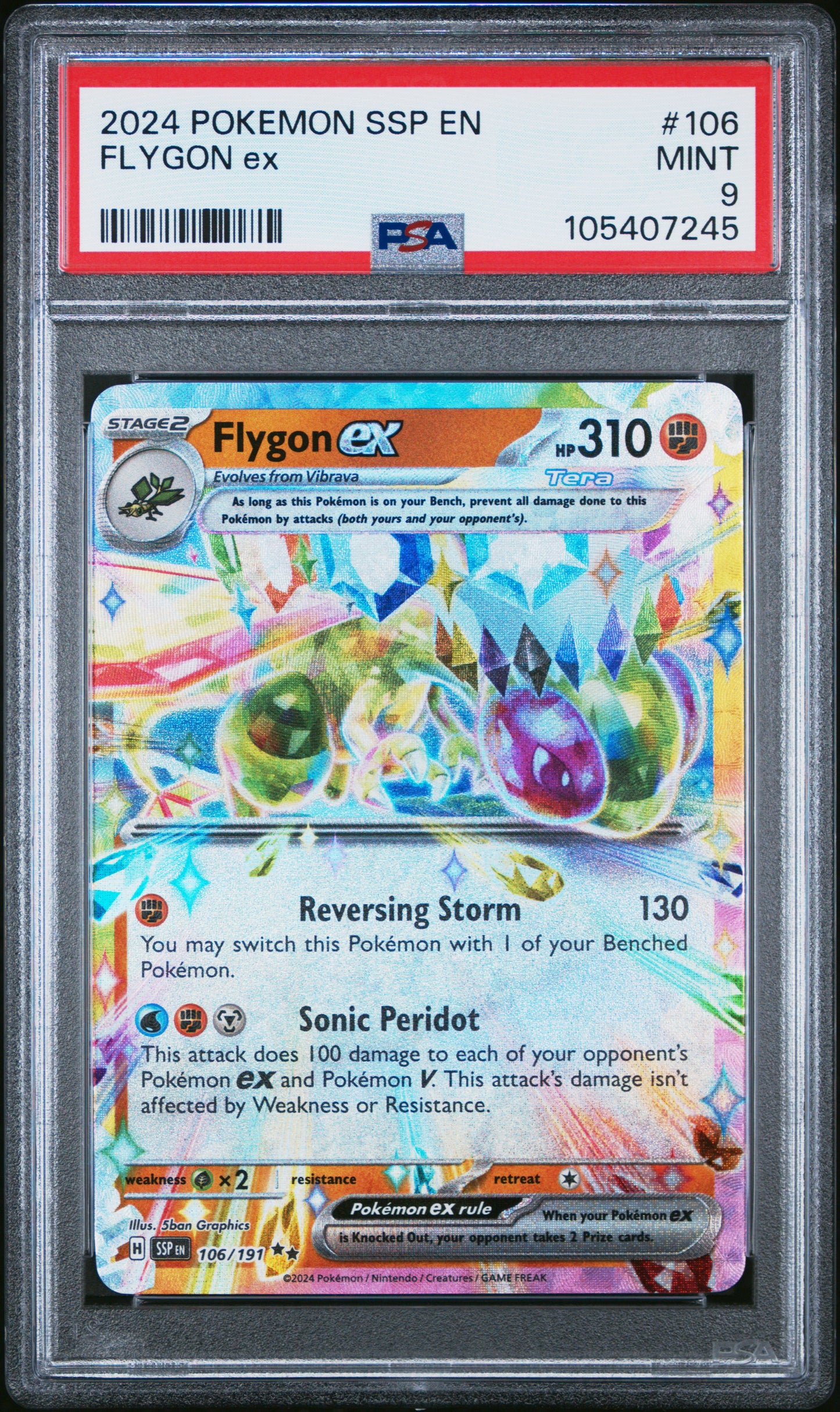 FLYGON EX 106/191 Common POKEMON SSP EN-SURGING SPARKS PSA9 MINT 9 PSA population 184 <a href=https://www.psacard.com/cert/105407245/psa>https://www.psacard.com/cert/105407245/psa</a>