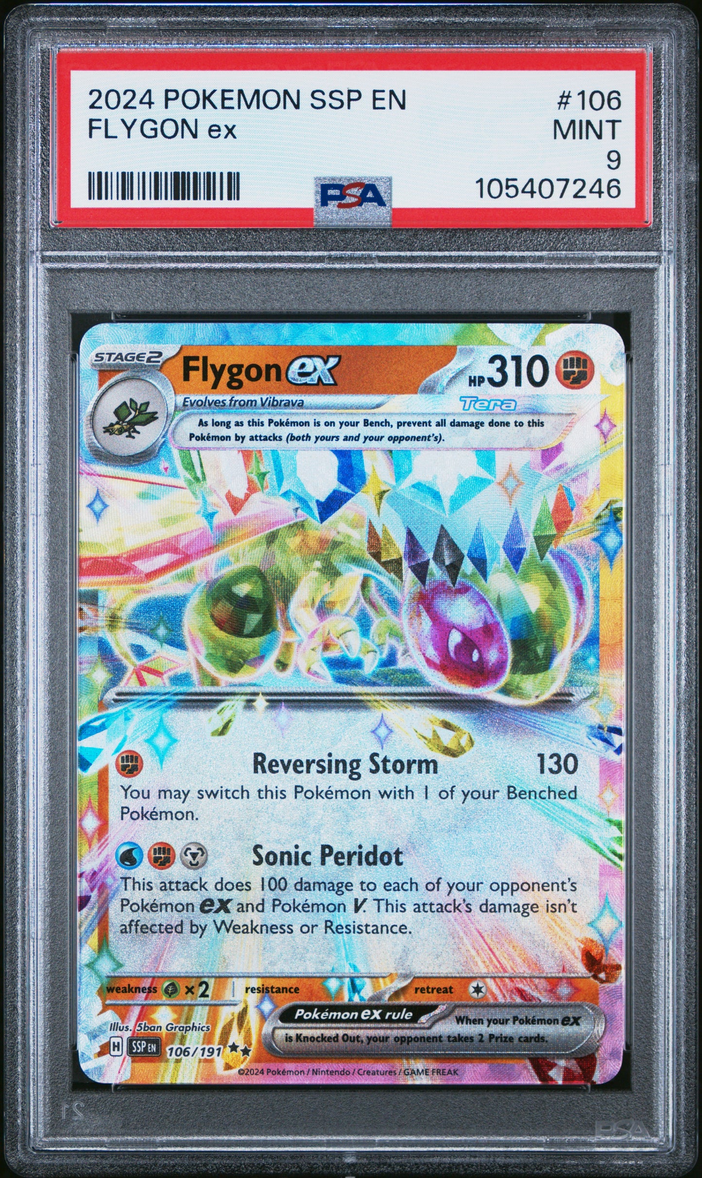 FLYGON EX 106/191 Common POKEMON SSP EN-SURGING SPARKS PSA9 MINT 9 PSA population 184 <a href=https://www.psacard.com/cert/105407246/psa>https://www.psacard.com/cert/105407246/psa</a>