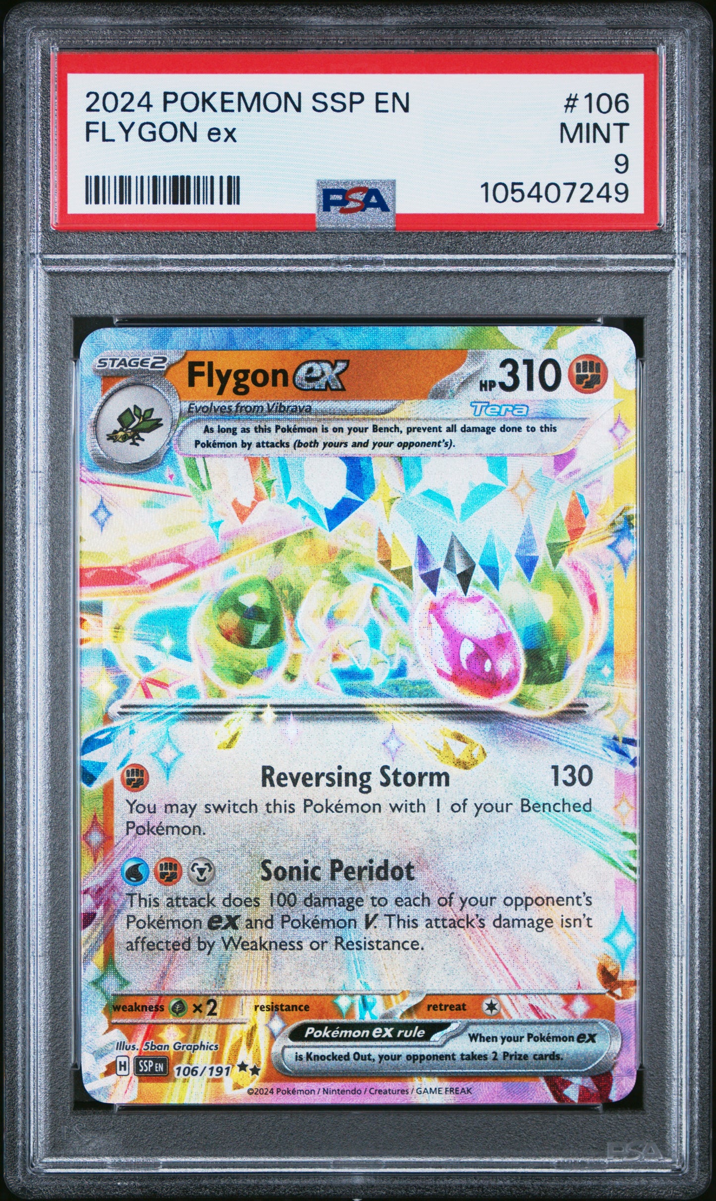 FLYGON EX 106/191 Common POKEMON SSP EN-SURGING SPARKS PSA9 MINT 9 PSA population 184 <a href=https://www.psacard.com/cert/105407249/psa>https://www.psacard.com/cert/105407249/psa</a>
