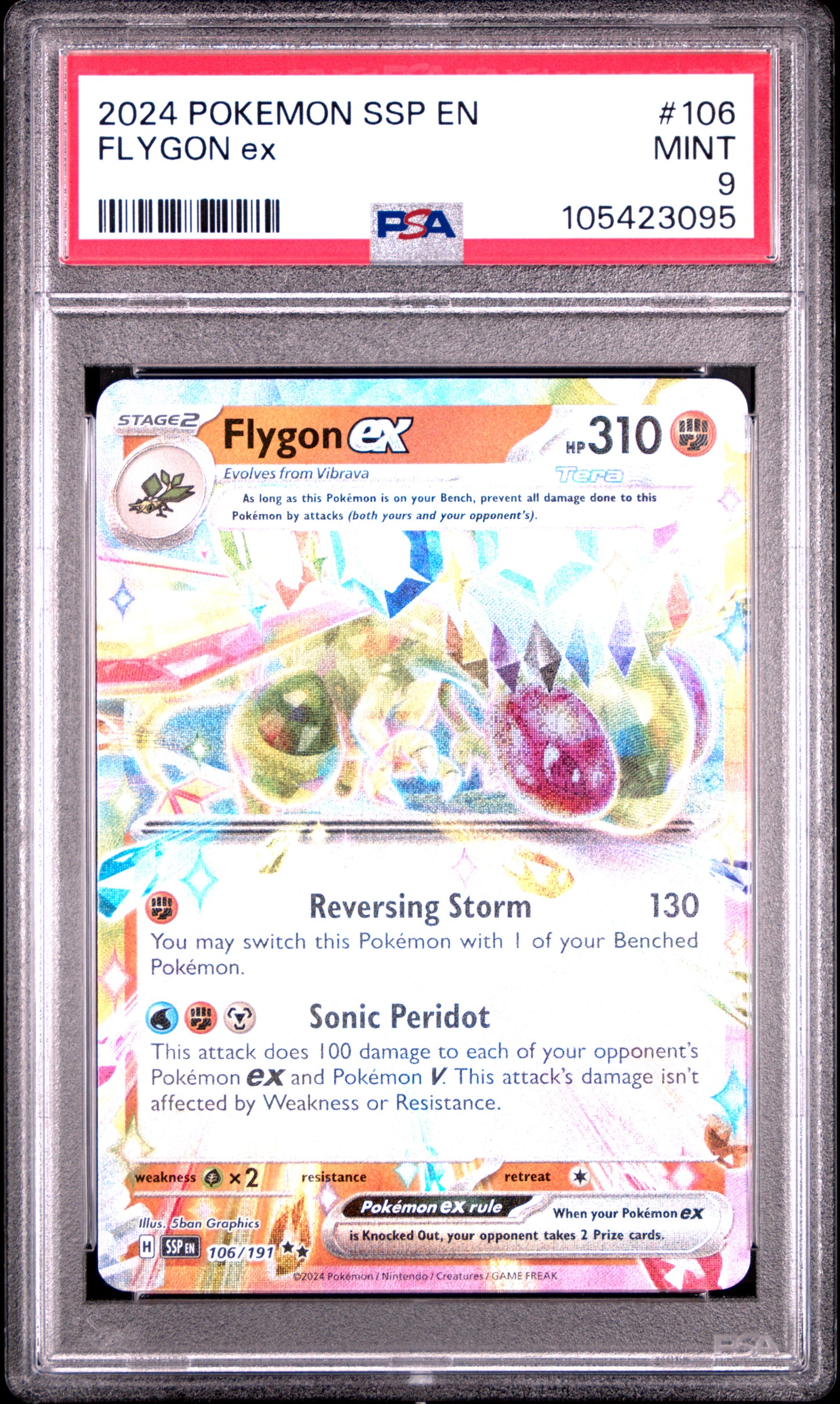 FLYGON EX 106/191 Common POKEMON SSP EN-SURGING SPARKS PSA9 MINT 9 PSA population 184 <a href=https://www.psacard.com/cert/105423095/psa>https://www.psacard.com/cert/105423095/psa</a>
