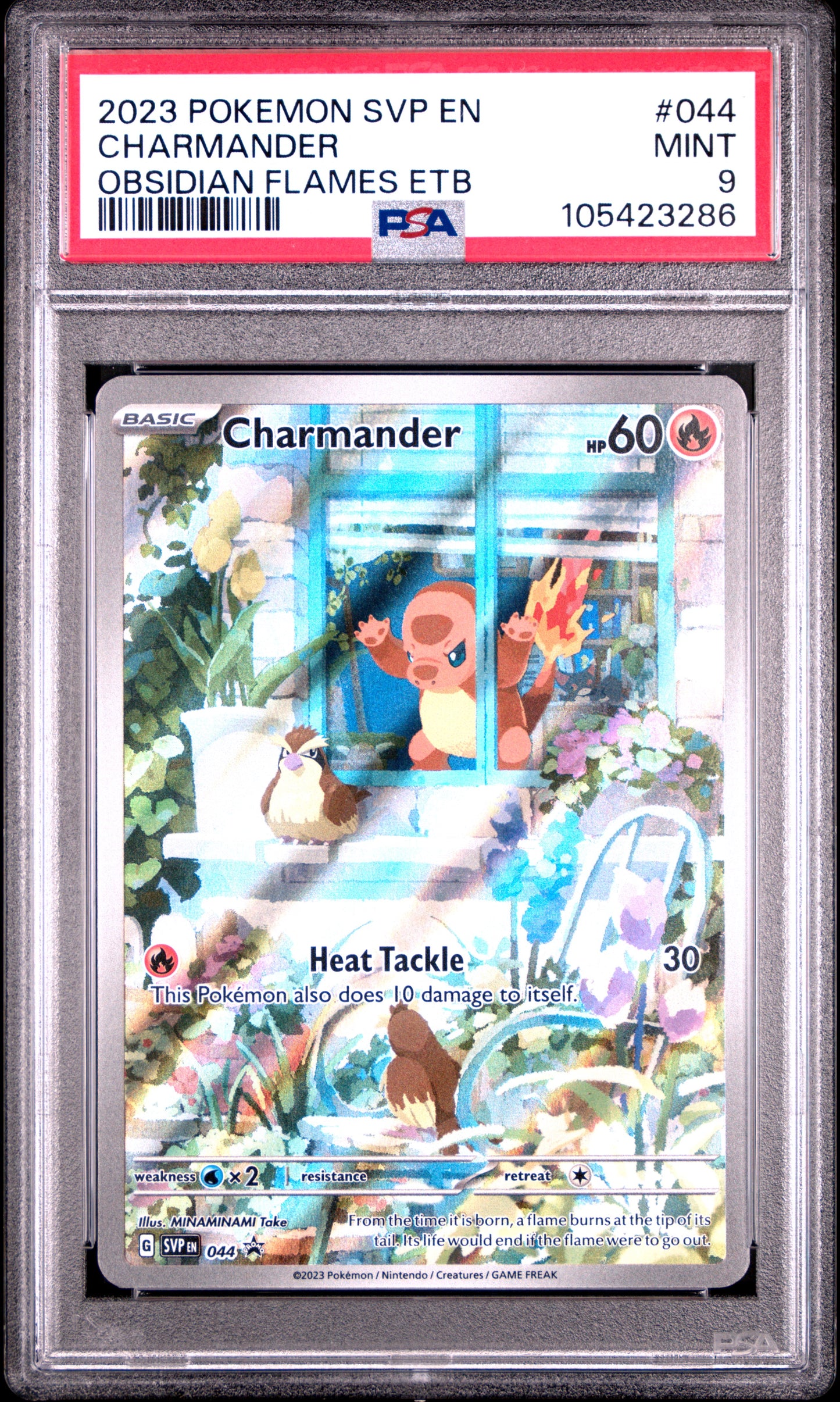 CHARMANDER 44/SVP Common POKEMON SVP EN-SV BLACK STAR PROMO OBSIDIAN FLAMES ETB PSA9 MINT 9 PSA population 15829 <a href=https://www.psacard.com/cert/105423286/psa>https://www.psacard.com/cert/105423286/psa</a>