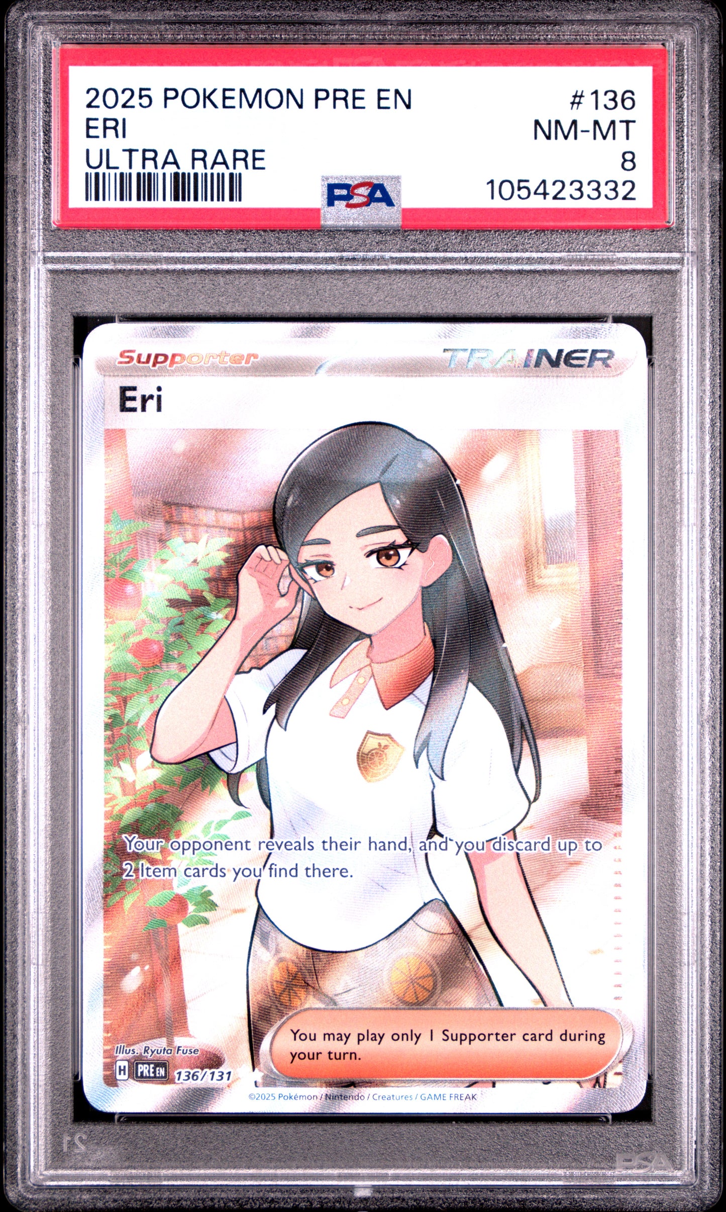 ERI 136/131 Common POKEMON PRE EN-PRISMATIC EVOLUTIONS ULTRA RARE PSA8 NM-MT 8 PSA population 113 <a href=https://www.psacard.com/cert/105423332/psa>https://www.psacard.com/cert/105423332/psa</a>