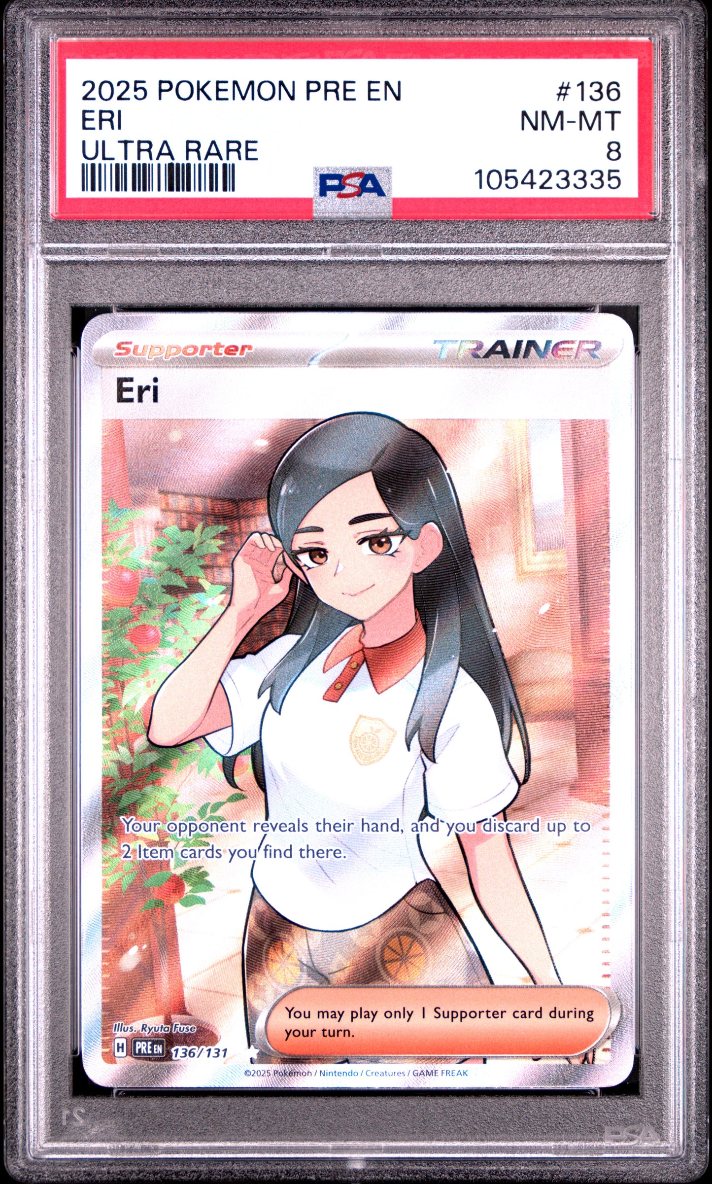 ERI 136/131 Common POKEMON PRE EN-PRISMATIC EVOLUTIONS ULTRA RARE PSA8 NM-MT 8 PSA population 113 <a href=https://www.psacard.com/cert/105423335/psa>https://www.psacard.com/cert/105423335/psa</a>