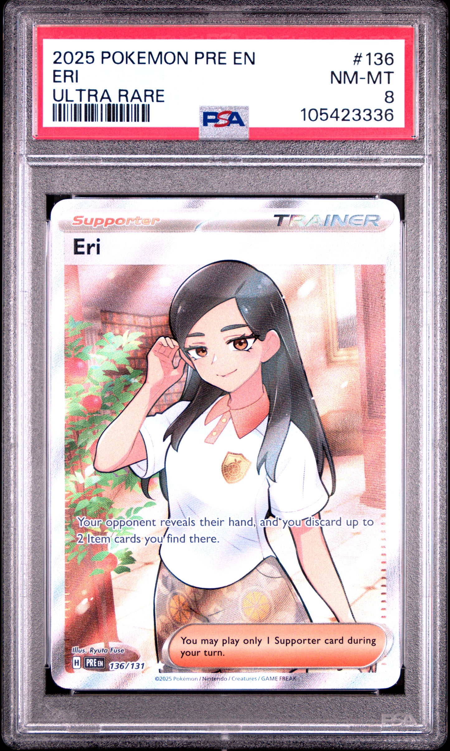 ERI 136/131 Common POKEMON PRE EN-PRISMATIC EVOLUTIONS ULTRA RARE PSA8 NM-MT 8 PSA population 113 <a href=https://www.psacard.com/cert/105423336/psa>https://www.psacard.com/cert/105423336/psa</a>
