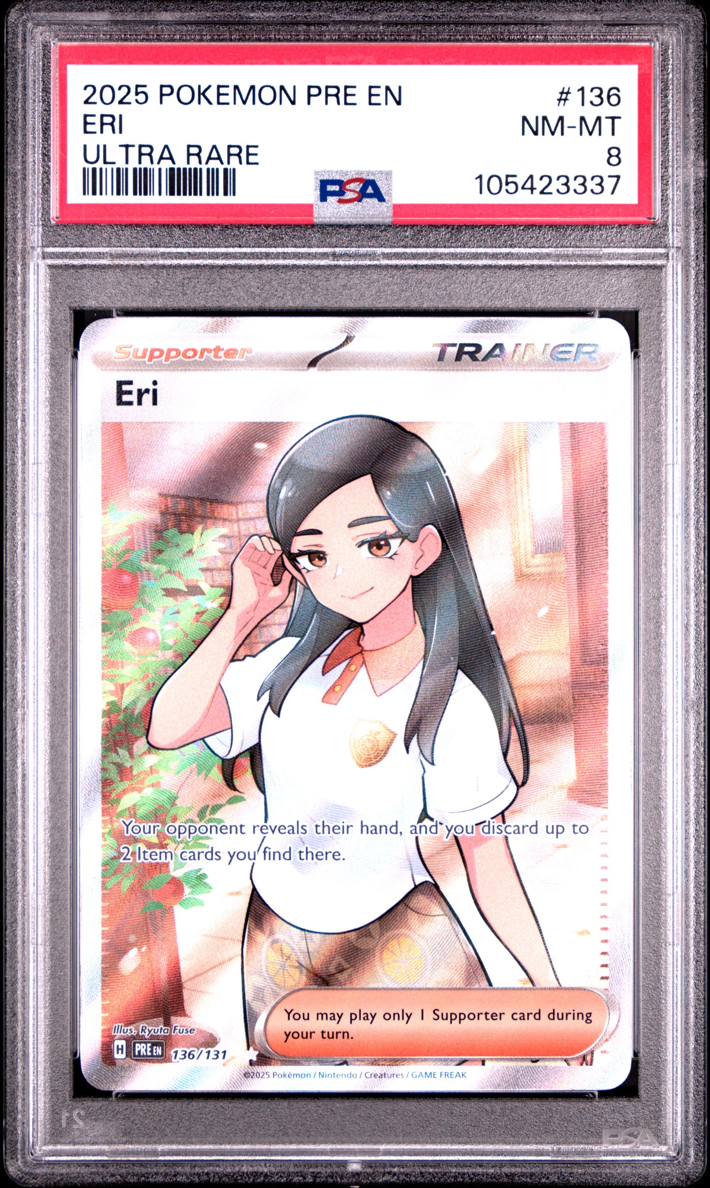 ERI 136/131 Common POKEMON PRE EN-PRISMATIC EVOLUTIONS ULTRA RARE PSA8 NM-MT 8 PSA population 113 <a href=https://www.psacard.com/cert/105423337/psa>https://www.psacard.com/cert/105423337/psa</a>