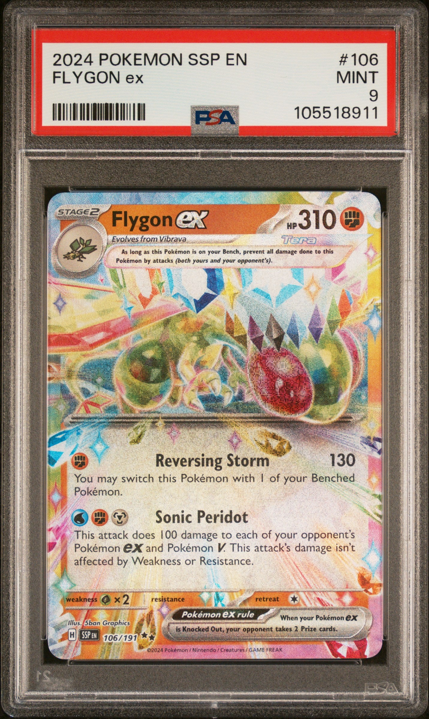 FLYGON EX 106/191 Common POKEMON SSP EN-SURGING SPARKS PSA9 MINT 9 PSA population 184 <a href=https://www.psacard.com/cert/105518911/psa>https://www.psacard.com/cert/105518911/psa</a>
