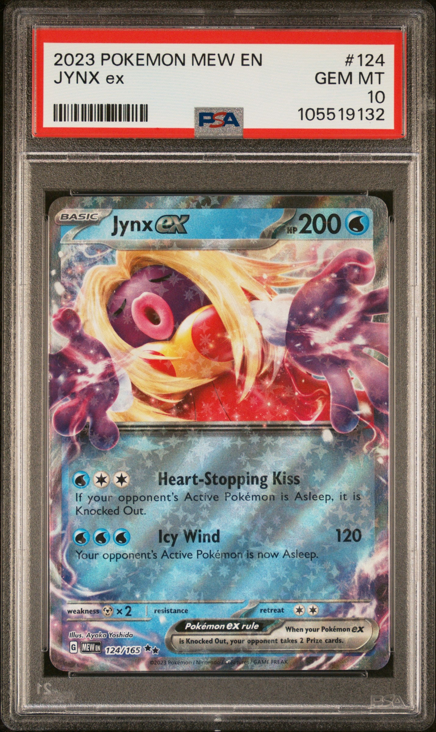 JYNX EX 124/165 Common POKEMON MEW EN-151 PSA10 GEM MT 10 PSA population 103 <a href=https://www.psacard.com/cert/105519132/psa>https://www.psacard.com/cert/105519132/psa</a>