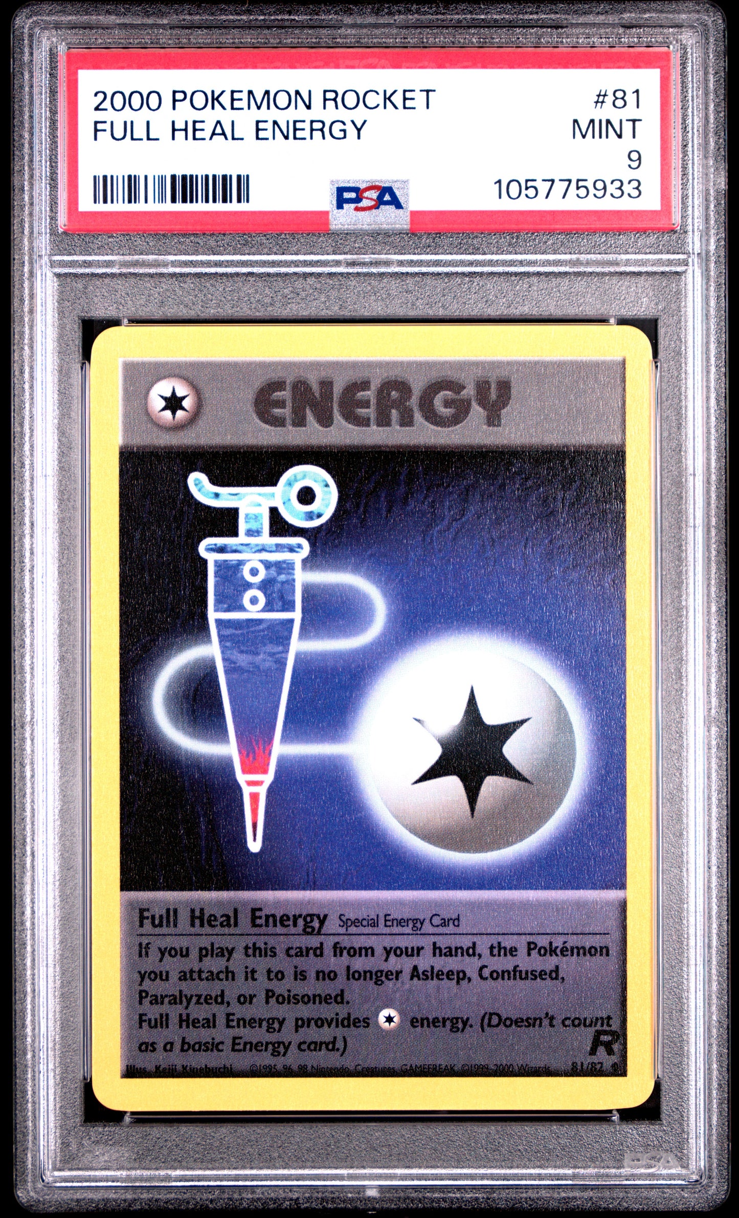 FULL HEAL ENERGY 81/82 Common POKEMON ROCKET PSA9 MINT 9 PSA population 37 <a href=https://www.psacard.com/cert/105775933/psa>https://www.psacard.com/cert/105775933/psa</a>