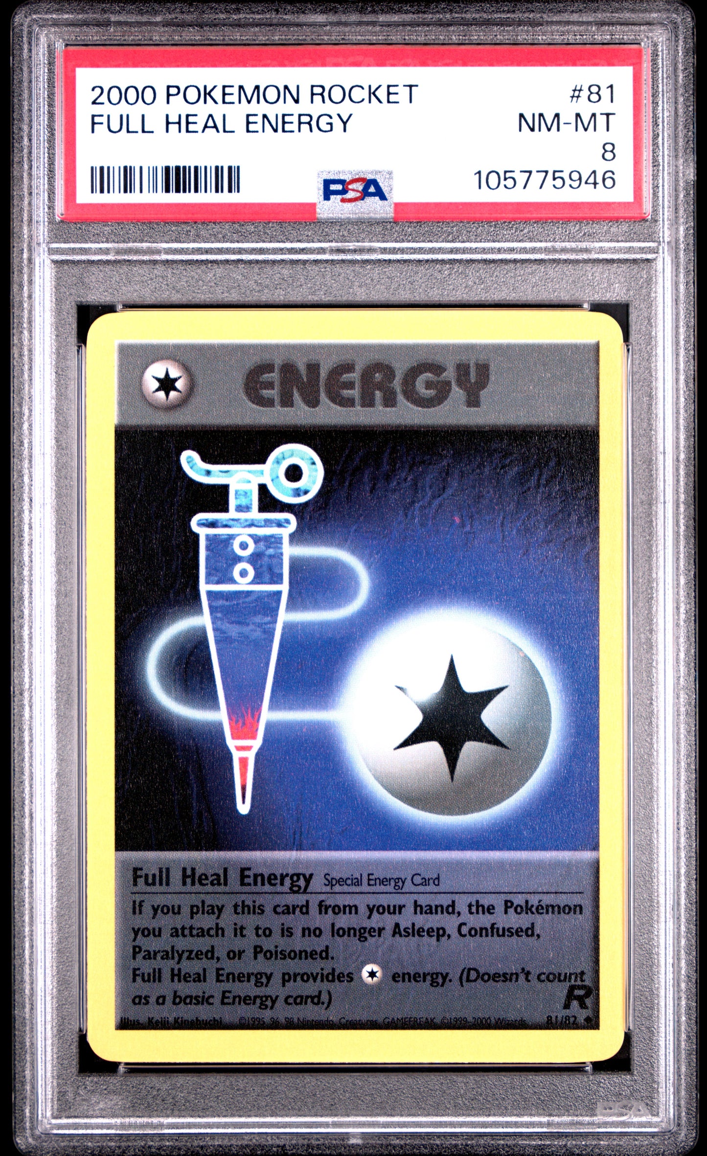 FULL HEAL ENERGY 81/82 Common POKEMON ROCKET PSA8 NM-MT 8 PSA population 24 <a href=https://www.psacard.com/cert/105775946/psa>https://www.psacard.com/cert/105775946/psa</a>