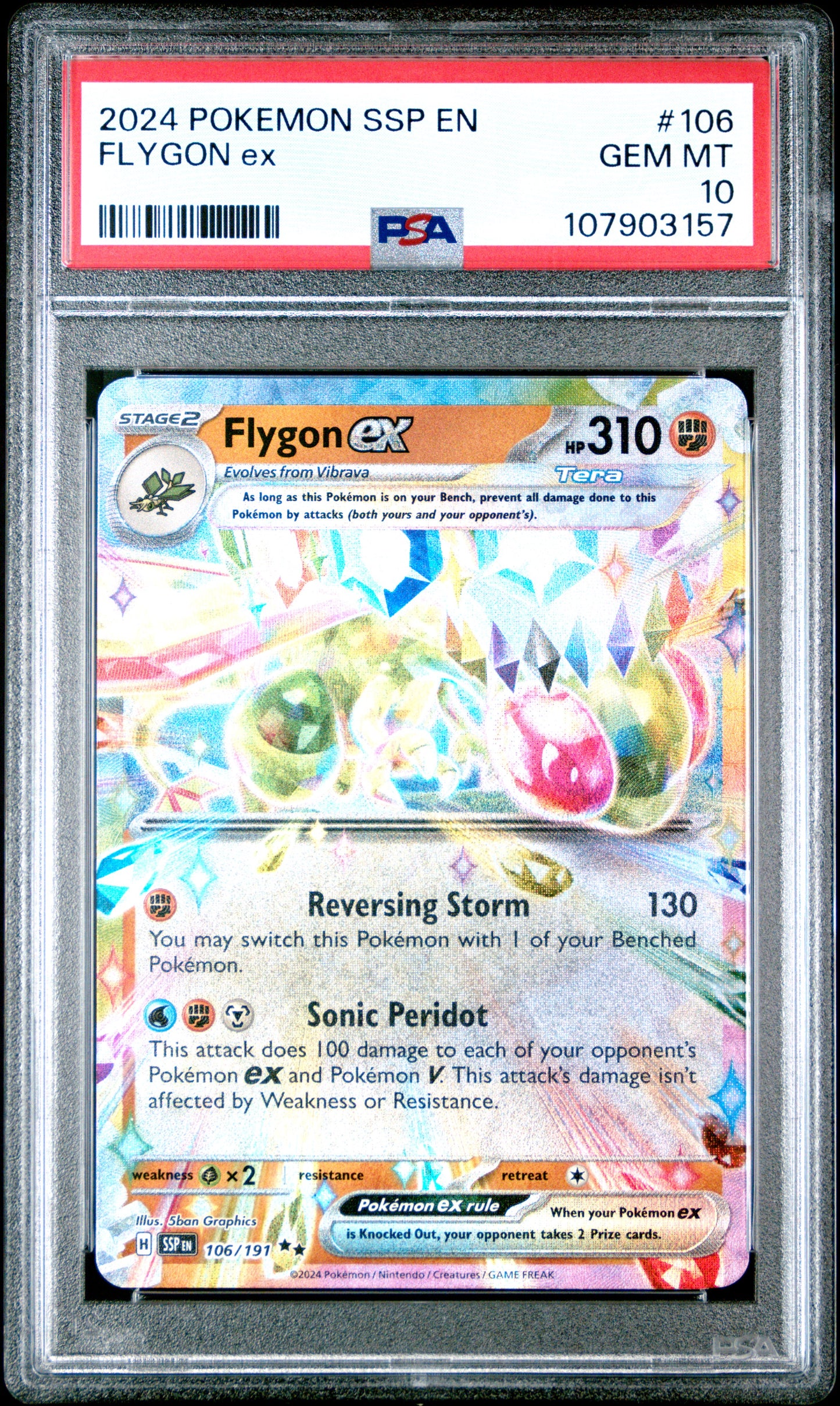 FLYGON EX 106/191 Common POKEMON SSP EN-SURGING SPARKS PSA10 GEM MT 10 PSA population 139 <a href=https://www.psacard.com/cert/107903157/psa>https://www.psacard.com/cert/107903157/psa</a>