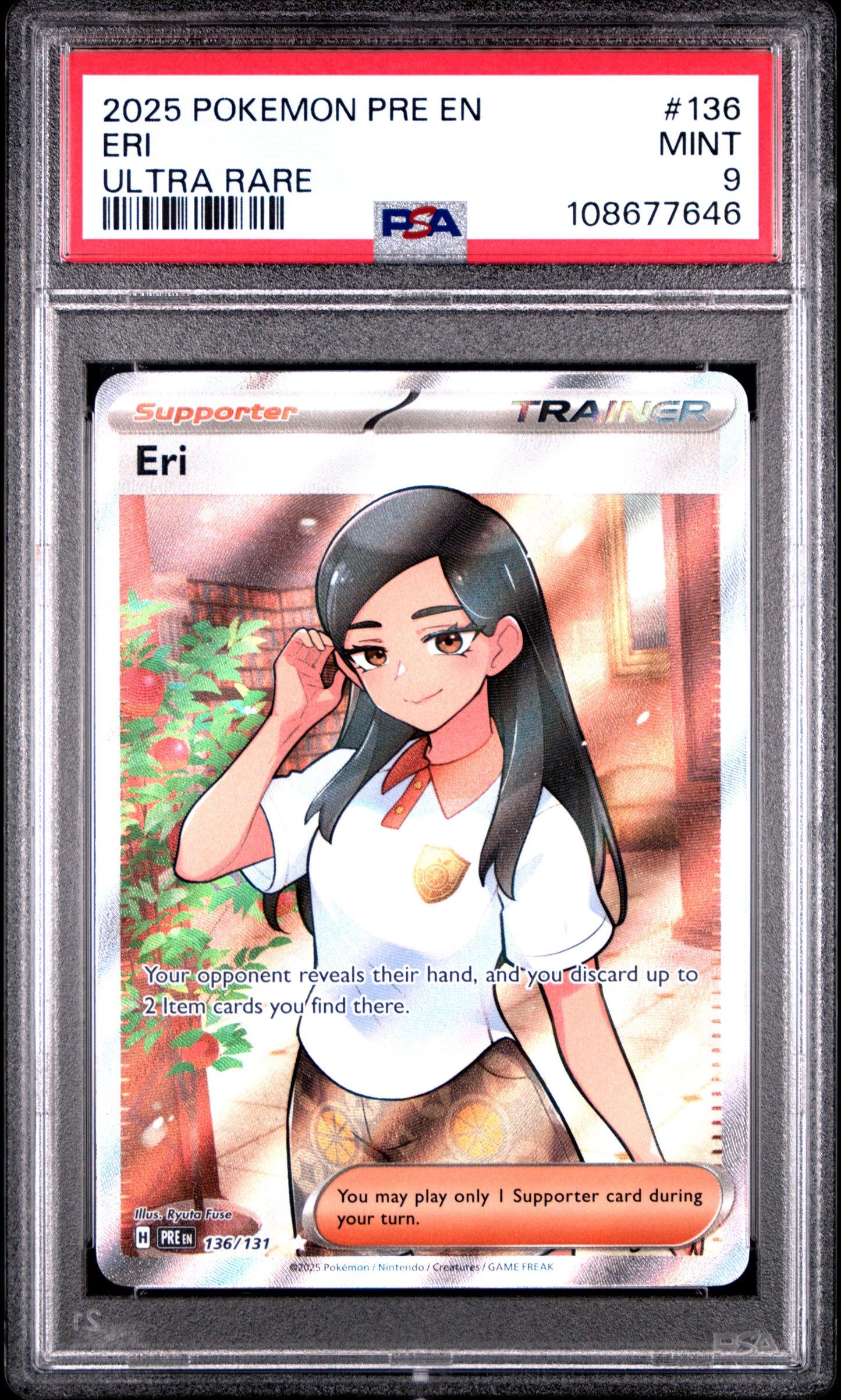 ERI 136/131 Common POKEMON PRE EN-PRISMATIC EVOLUTIONS ULTRA RARE PSA9 MINT 9 PSA population 574 <a href=https://www.psacard.com/cert/108677646/psa>https://www.psacard.com/cert/108677646/psa</a>