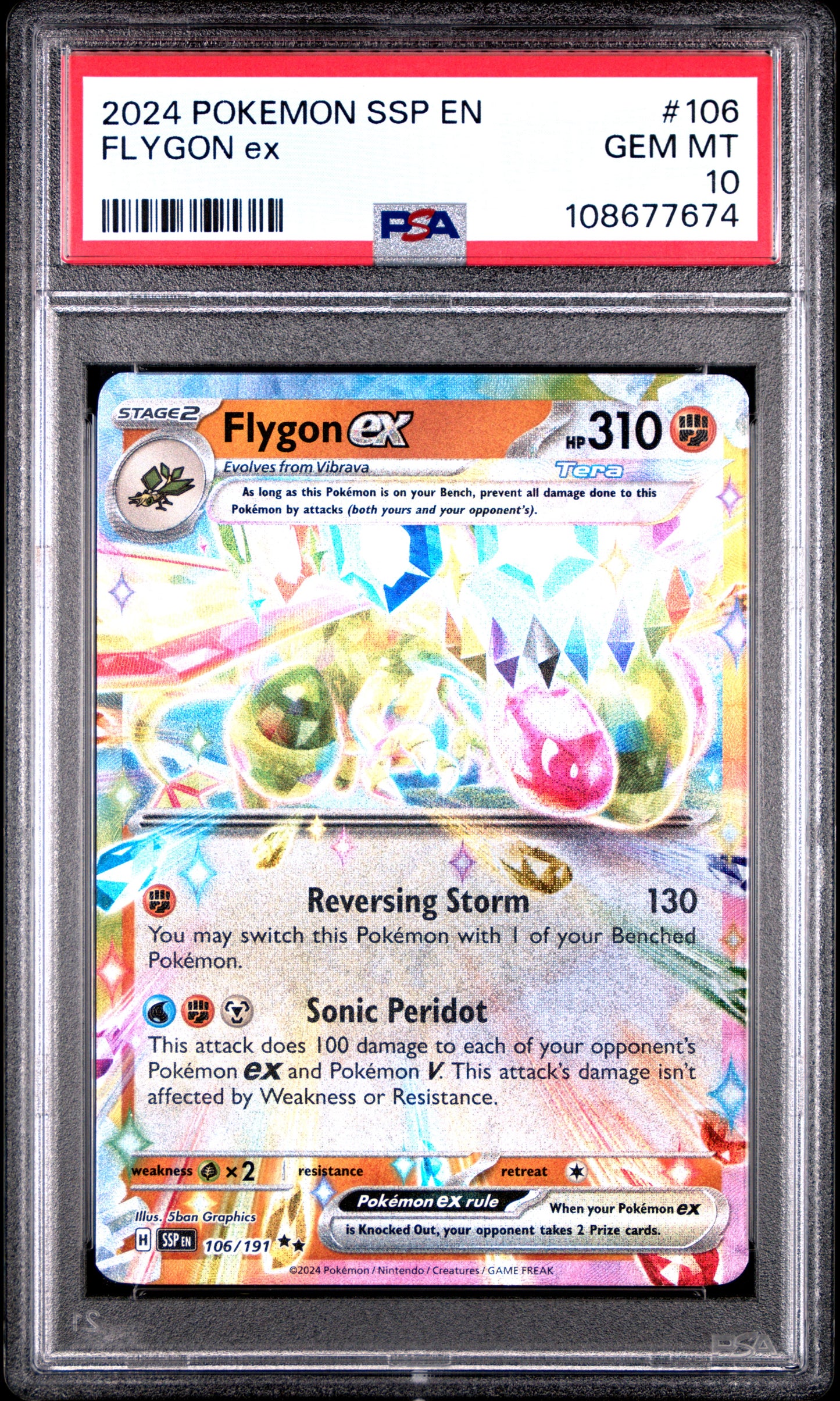 FLYGON EX 106/191 Common POKEMON SSP EN-SURGING SPARKS PSA10 GEM MT 10 PSA population 139 <a href=https://www.psacard.com/cert/108677674/psa>https://www.psacard.com/cert/108677674/psa</a>