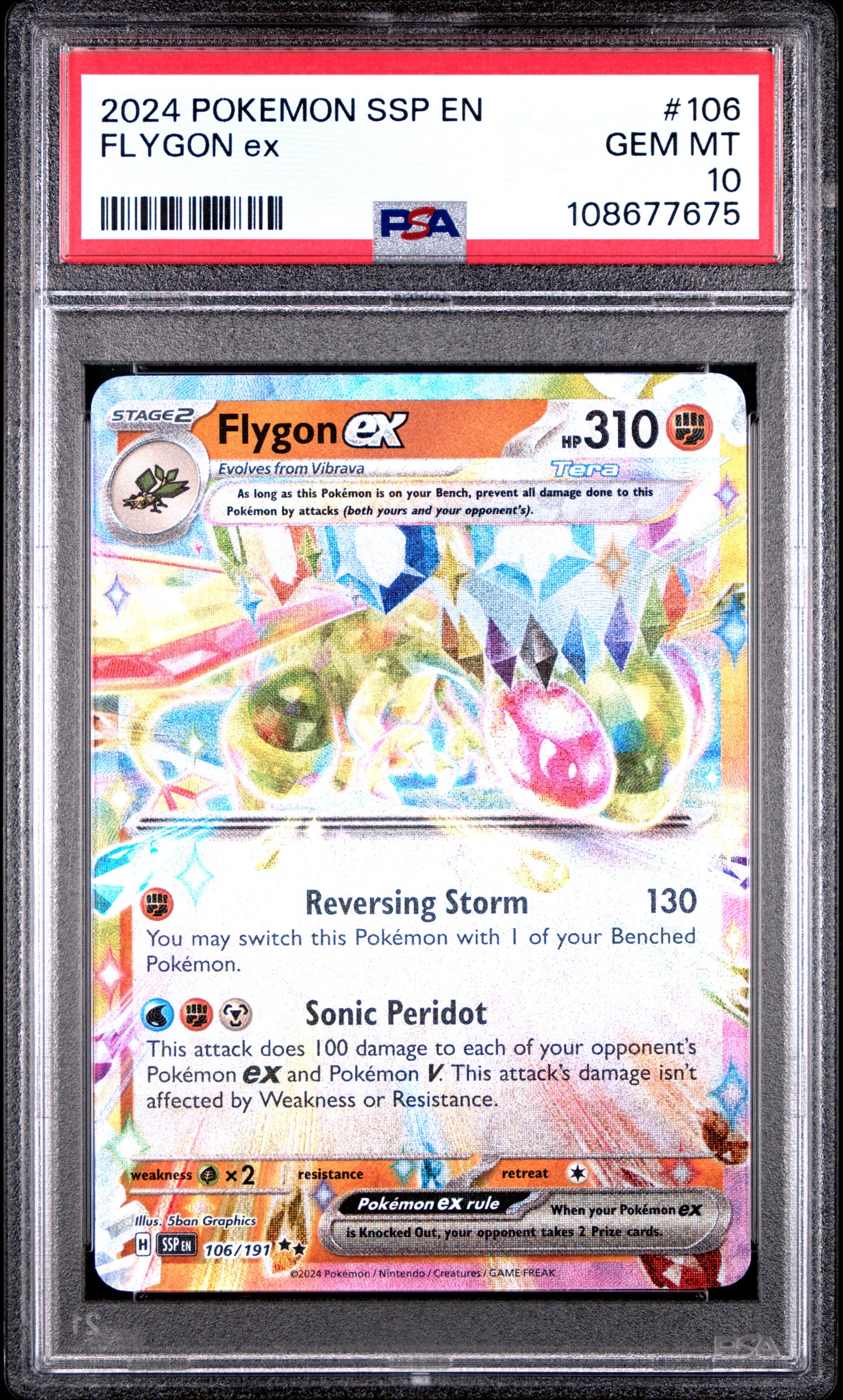 FLYGON EX 106/191 Common POKEMON SSP EN-SURGING SPARKS PSA10 GEM MT 10 PSA population 139 <a href=https://www.psacard.com/cert/108677675/psa>https://www.psacard.com/cert/108677675/psa</a>