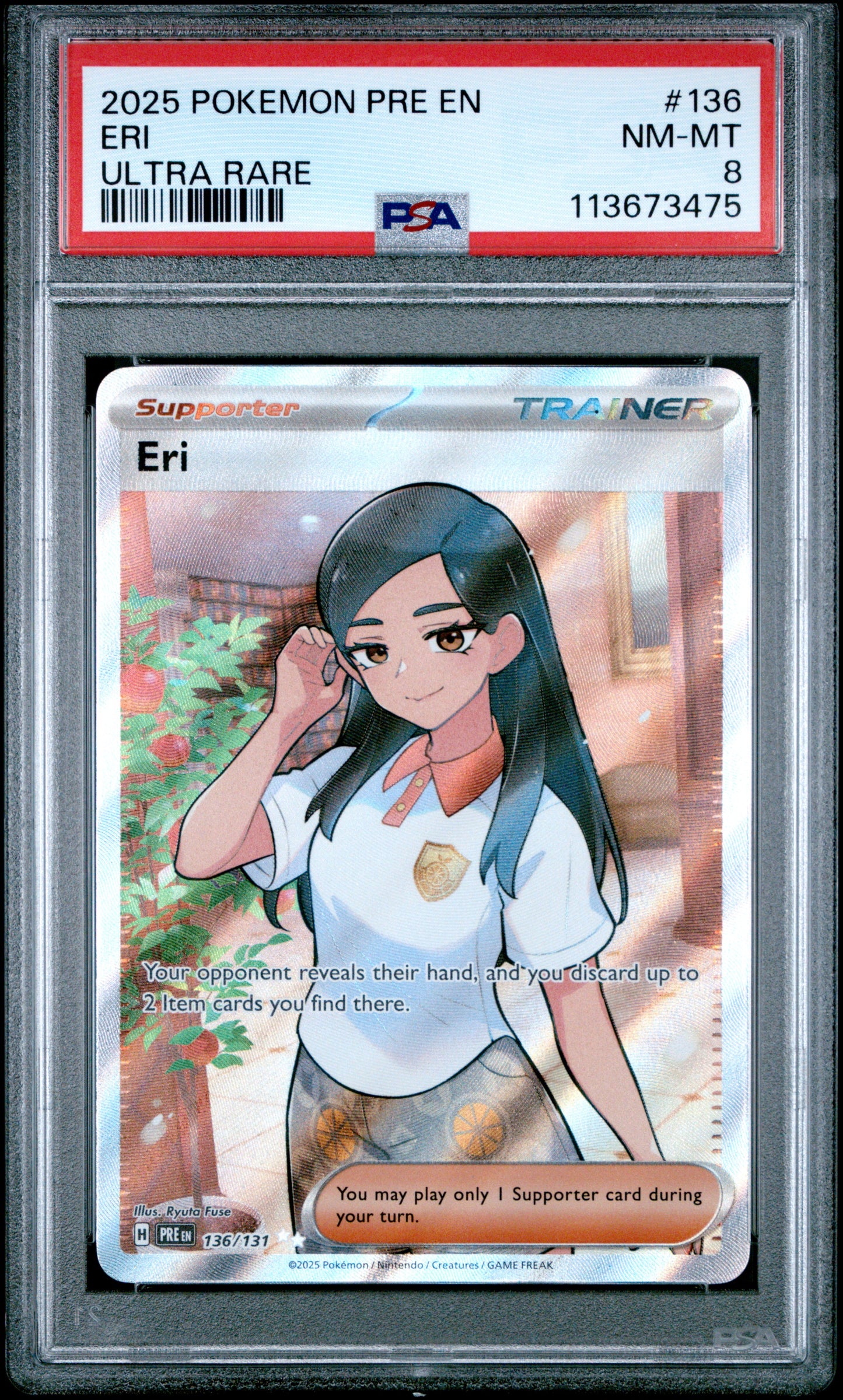 ERI 136/131 Common POKEMON PRE EN-PRISMATIC EVOLUTIONS ULTRA RARE PSA8 NM-MT 8 PSA population 113 <a href=https://www.psacard.com/cert/113673475/psa>https://www.psacard.com/cert/113673475/psa</a>