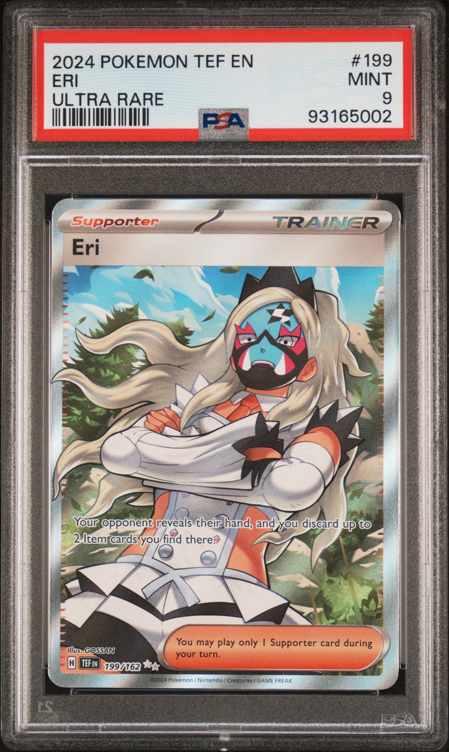 ERI 199/162 Common POKEMON TEF EN-TEMPORAL FORCES ULTRA RARE PSA9 MINT 9 PSA population 253 <a href=https://www.psacard.com/cert/93165002/psa>https://www.psacard.com/cert/93165002/psa</a>