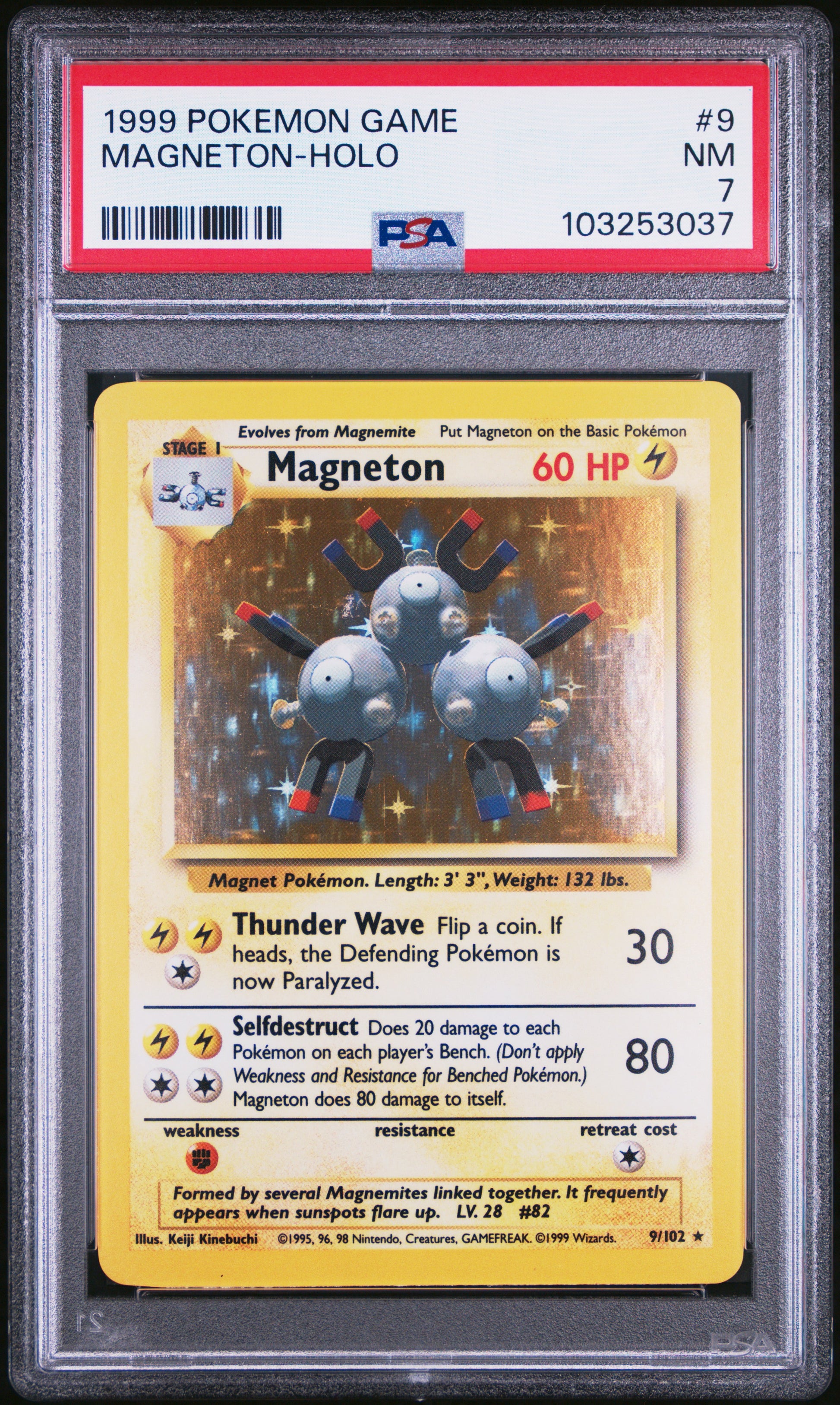 MAGNETON-HOLO 9/102 Unlimited POKEMON GAME PSA7 NM 7 PSA population 2403 <a href=https://www.psacard.com/cert/103253037/psa>https://www.psacard.com/cert/103253037/psa</a>