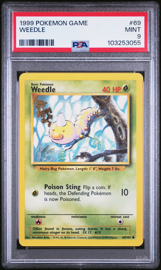 WEEDLE 69/102 Unlimited POKEMON GAME PSA9 MINT 9 PSA population 542 <a href=https://www.psacard.com/cert/103253055/psa>https://www.psacard.com/cert/103253055/psa</a>