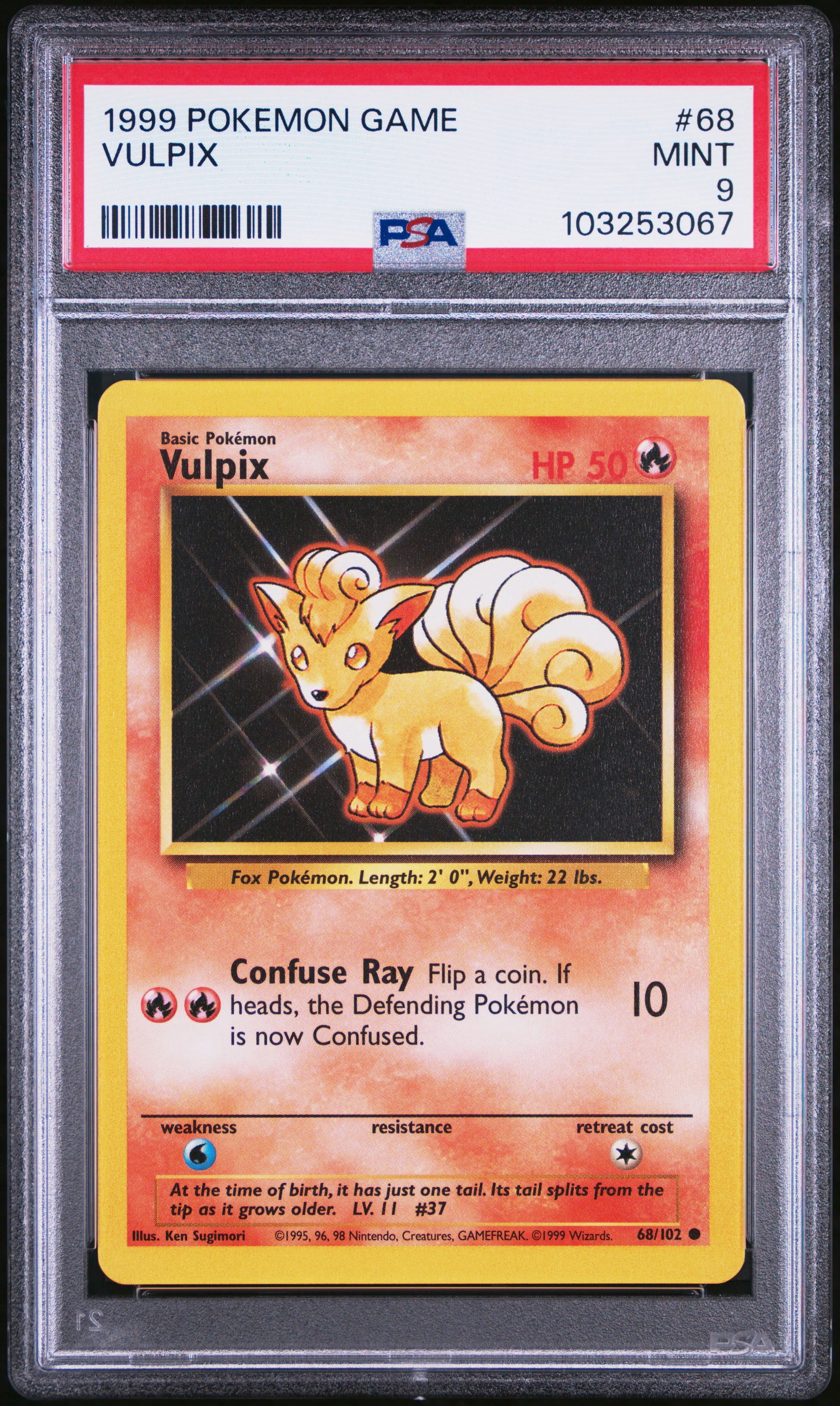 VULPIX 68/102 Unlimited POKEMON GAME PSA9 MINT 9 PSA population 878 <a href=https://www.psacard.com/cert/103253067/psa>https://www.psacard.com/cert/103253067/psa</a>