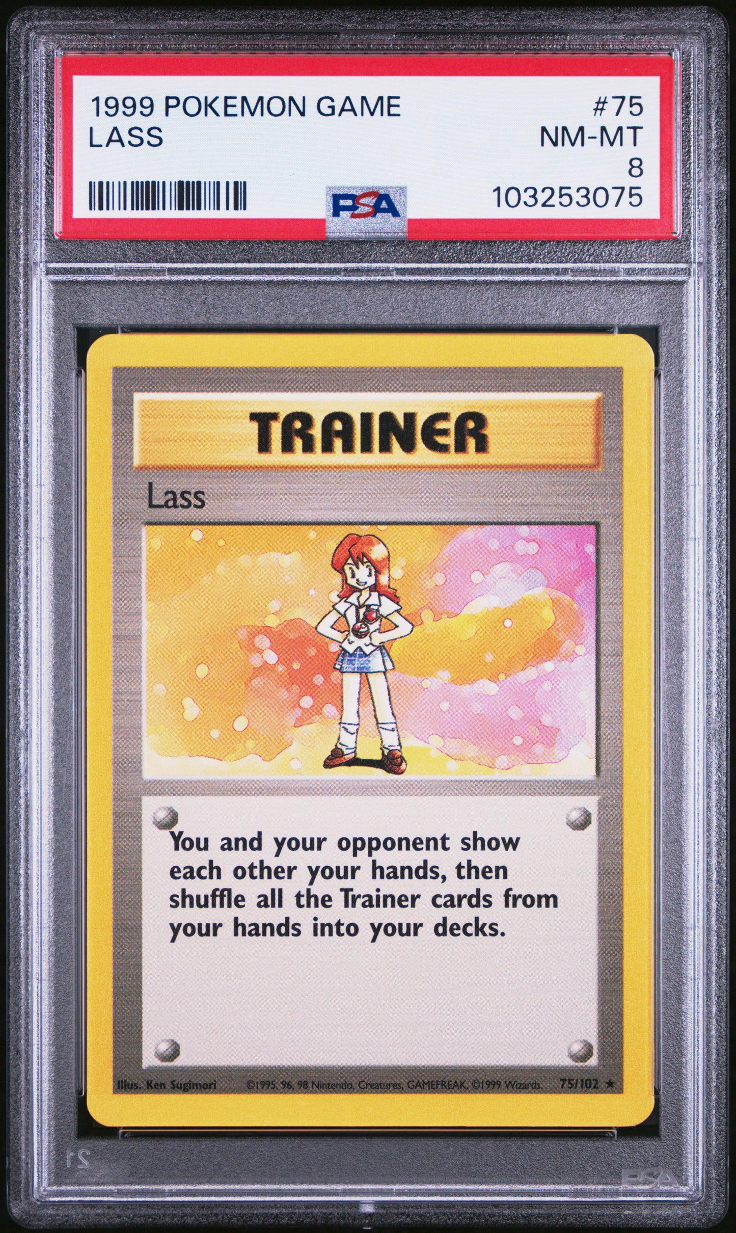 LASS 75/102 Unlimited POKEMON GAME PSA8 NM-MT 8 PSA population 182 <a href=https://www.psacard.com/cert/103253075/psa>https://www.psacard.com/cert/103253075/psa</a>