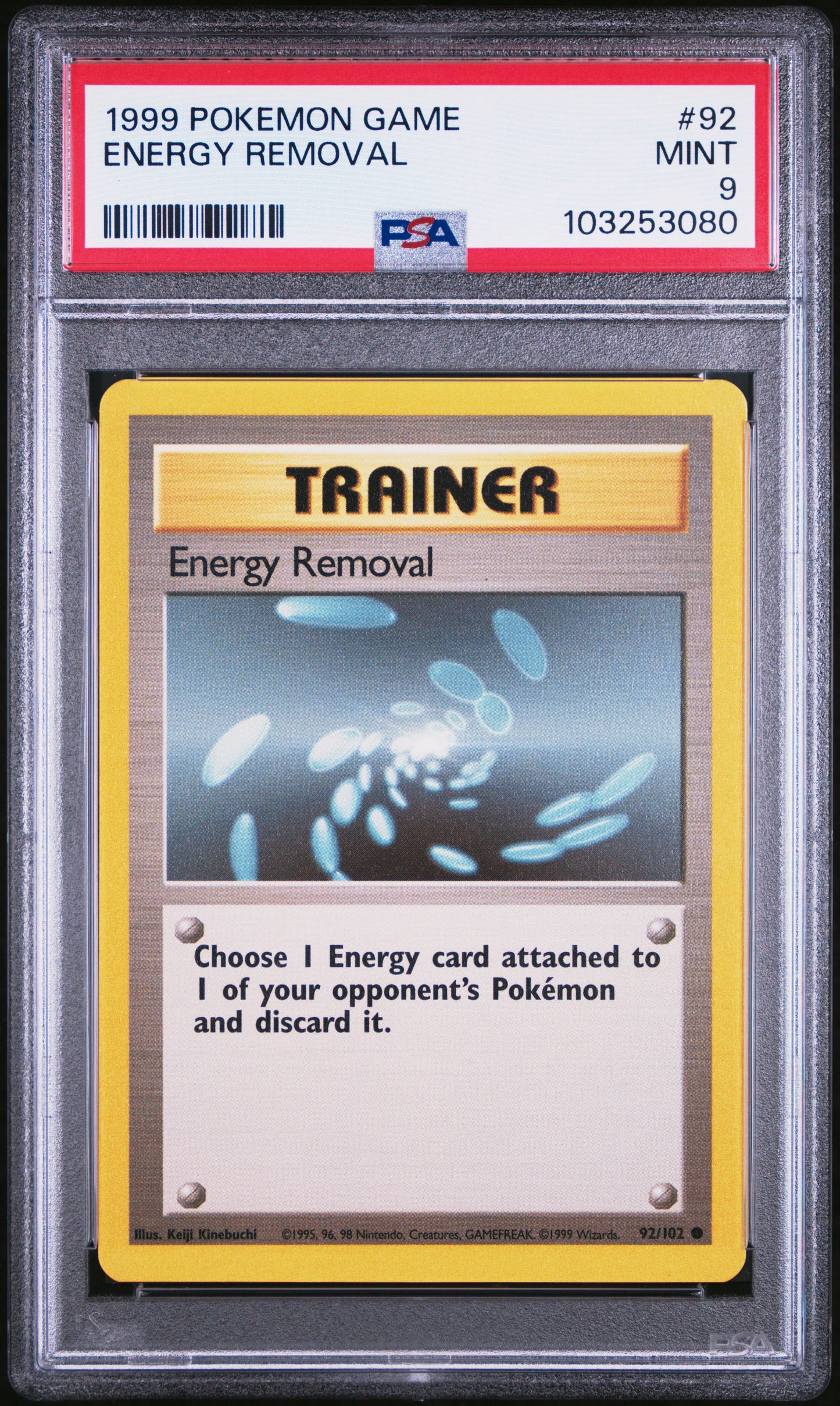 ENERGY REMOVAL 92/102 Unlimited POKEMON GAME PSA9 MINT 9 PSA population 321 <a href=https://www.psacard.com/cert/103253080/psa>https://www.psacard.com/cert/103253080/psa</a>