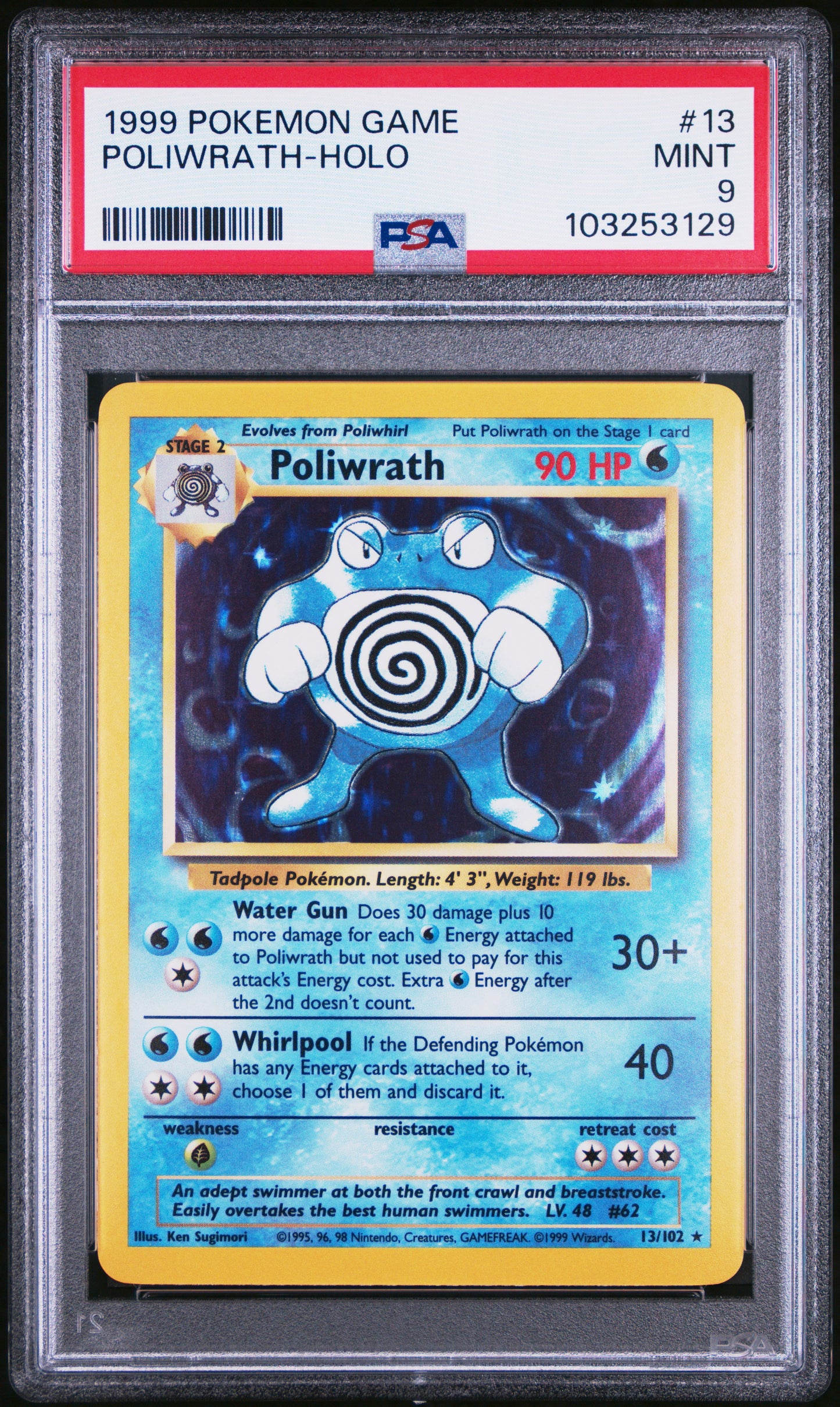 POLIWRATH-HOLO 13/102 Unlimited POKEMON GAME PSA9 MINT 9 PSA population 3583 <a href=https://www.psacard.com/cert/103253129/psa>https://www.psacard.com/cert/103253129/psa</a>