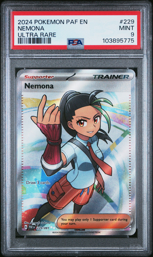 NEMONA 229/91 Common POKEMON PAF EN-PALDEAN FATES ULTRA RARE PSA9 MINT 9 PSA population 482 <a href=https://www.psacard.com/cert/103895775/psa>https://www.psacard.com/cert/103895775/psa</a>