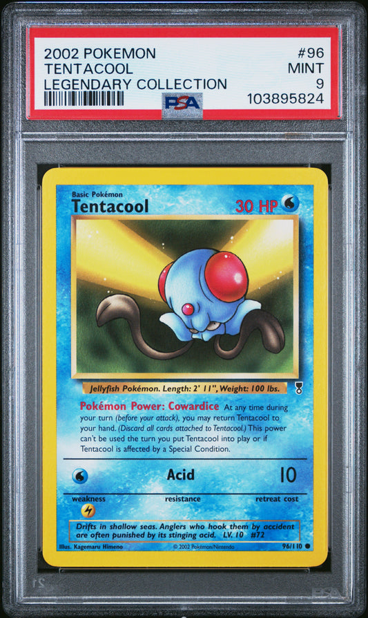 TENTACOOL 96/110 Common POKEMON LEGENDARY COLLECTION LEGENDARY COLLECTION PSA9 MINT 9 PSA population 46 <a href=https://www.psacard.com/cert/103895824/psa>https://www.psacard.com/cert/103895824/psa</a>