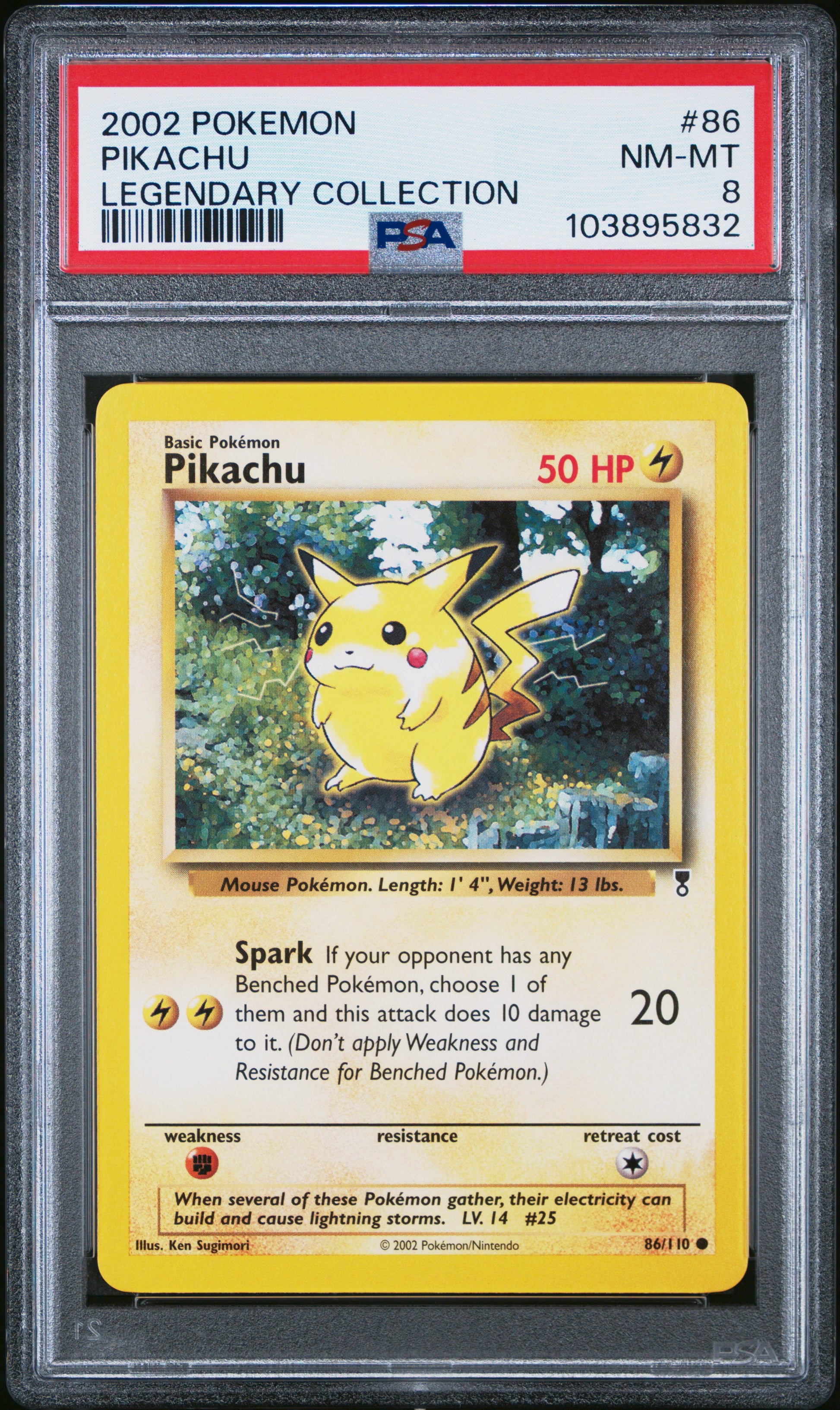 PIKACHU 86/110 Common POKEMON LEGENDARY COLLECTION LEGENDARY COLLECTION PSA8 NM-MT 8 PSA population 90 <a href=https://www.psacard.com/cert/103895832/psa>https://www.psacard.com/cert/103895832/psa</a>