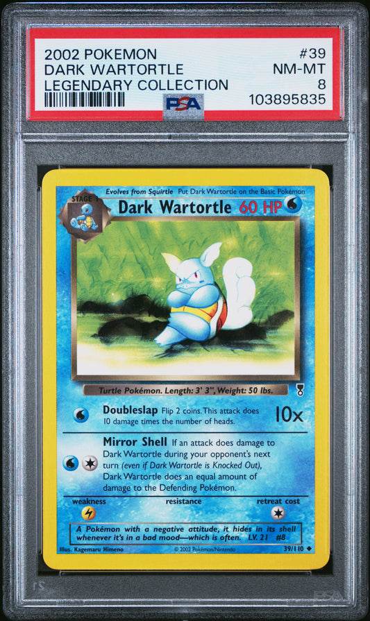 DARK WARTORTLE 39/110 Common POKEMON LEGENDARY COLLECTION LEGENDARY COLLECTION PSA8 NM-MT 8 PSA population 37 <a href=https://www.psacard.com/cert/103895835/psa>https://www.psacard.com/cert/103895835/psa</a>