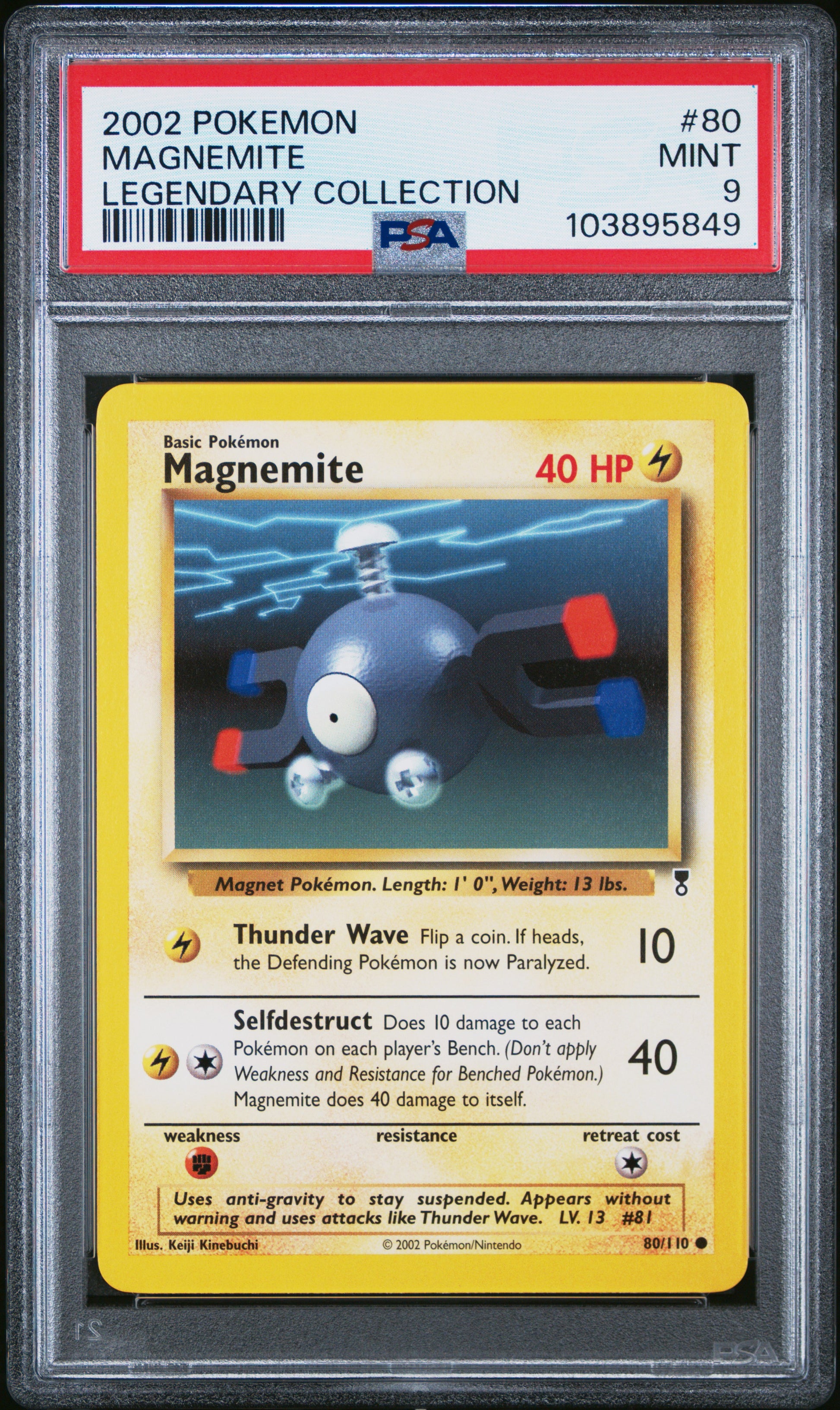 MAGNEMITE 80/110 Common POKEMON LEGENDARY COLLECTION LEGENDARY COLLECTION PSA9 MINT 9 PSA population 36 <a href=https://www.psacard.com/cert/103895849/psa>https://www.psacard.com/cert/103895849/psa</a>