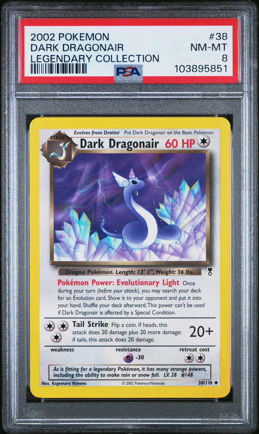 DARK DRAGONAIR 38/110 Common POKEMON LEGENDARY COLLECTION LEGENDARY COLLECTION PSA8 NM-MT 8 PSA population 39 <a href=https://www.psacard.com/cert/103895851/psa>https://www.psacard.com/cert/103895851/psa</a>